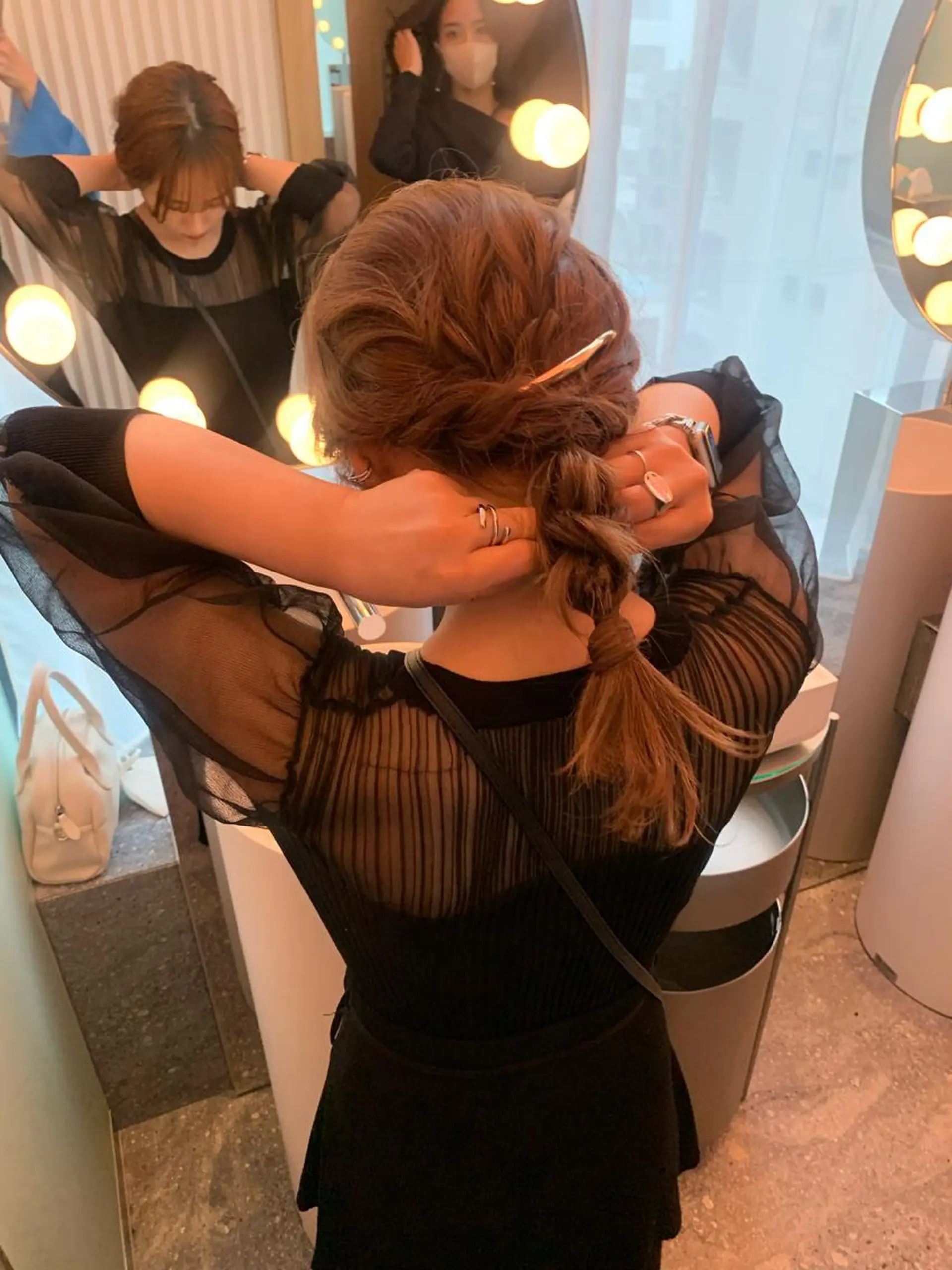 ミディアム ヘアアレンジ ヘアセット ブリーチ/アレンジ 天満/chihiroのヘアスタイル