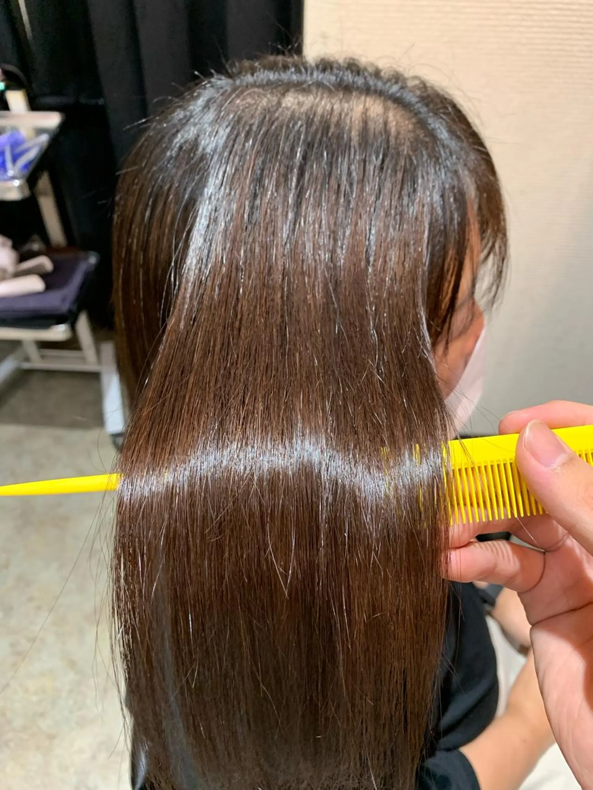 セミロング 縮毛矯正 cure船橋店所属・『美髪育成』田中 詩恩のヘアスタイル