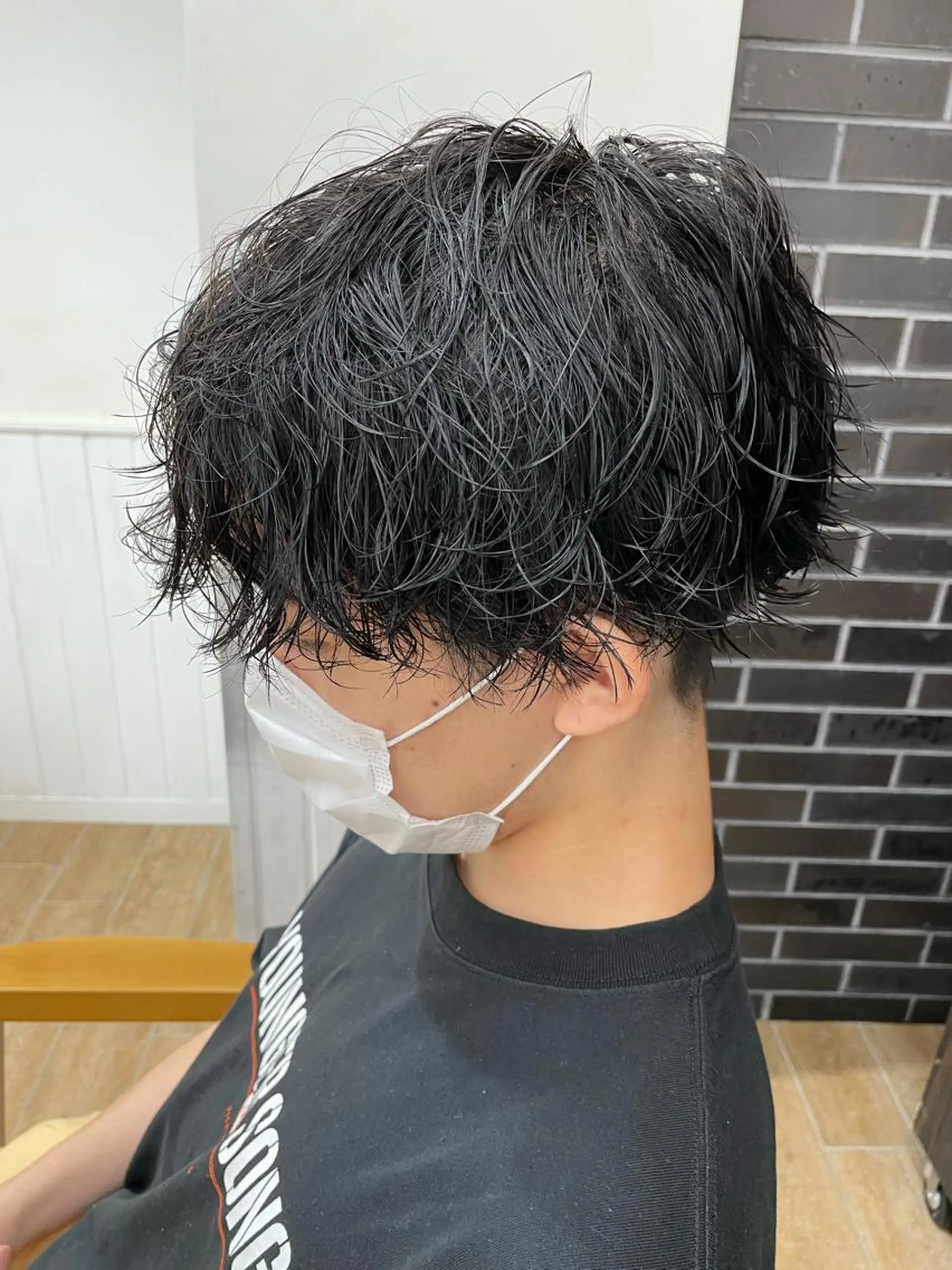 ショート パーマ メンズ 🤎ベージュカラー 🐶メンズパーマのヘアスタイル