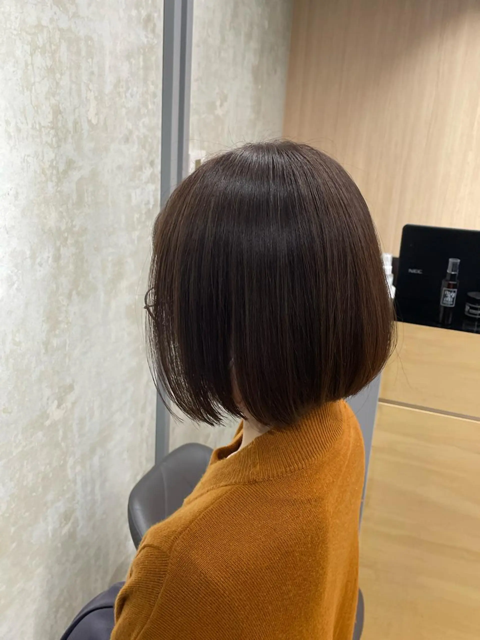 ミディアム カット ヘアカラー トリートメント blanc hair 西中島MASARUのヘアスタイル