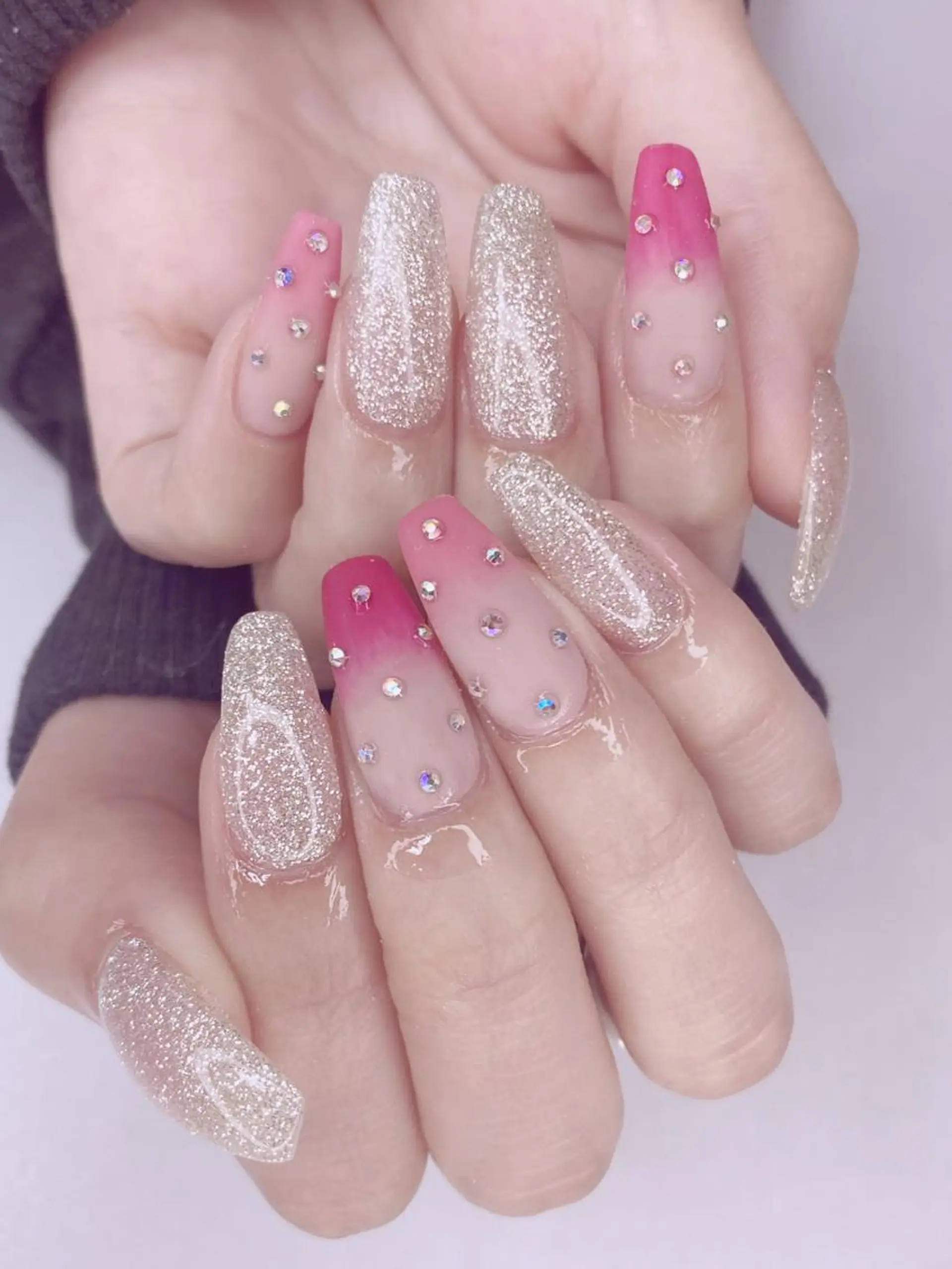 ネイル アートネイル オーロラネイル 桜ネイル クリアネイル ドット Nail Salon ertiのネイルデザイン