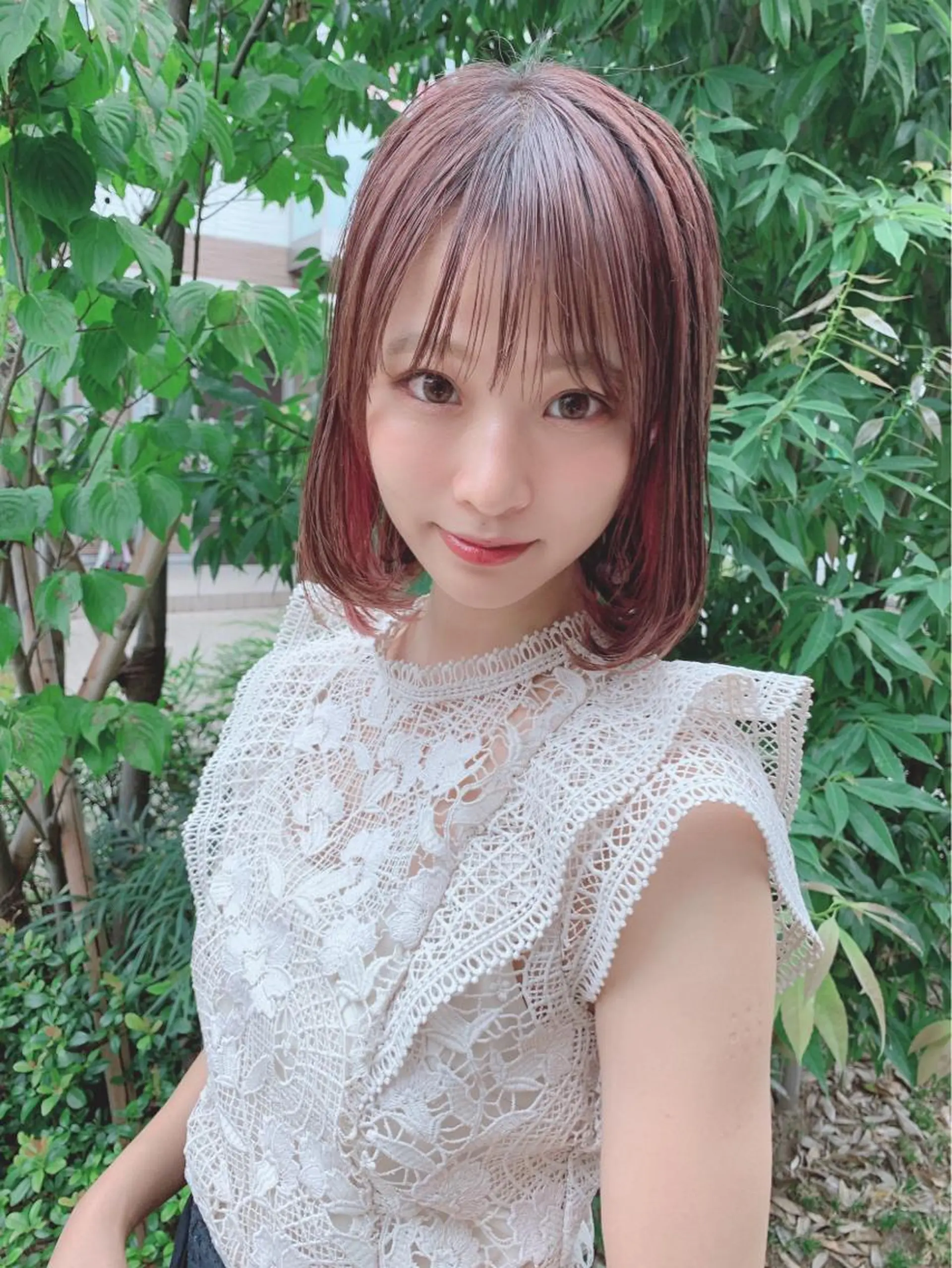 ミディアム カラー ヘアアレンジ 黒髪 ブリーチ ダブルカラー 【公式】amble luxe池袋東口🩷のヘアスタイル