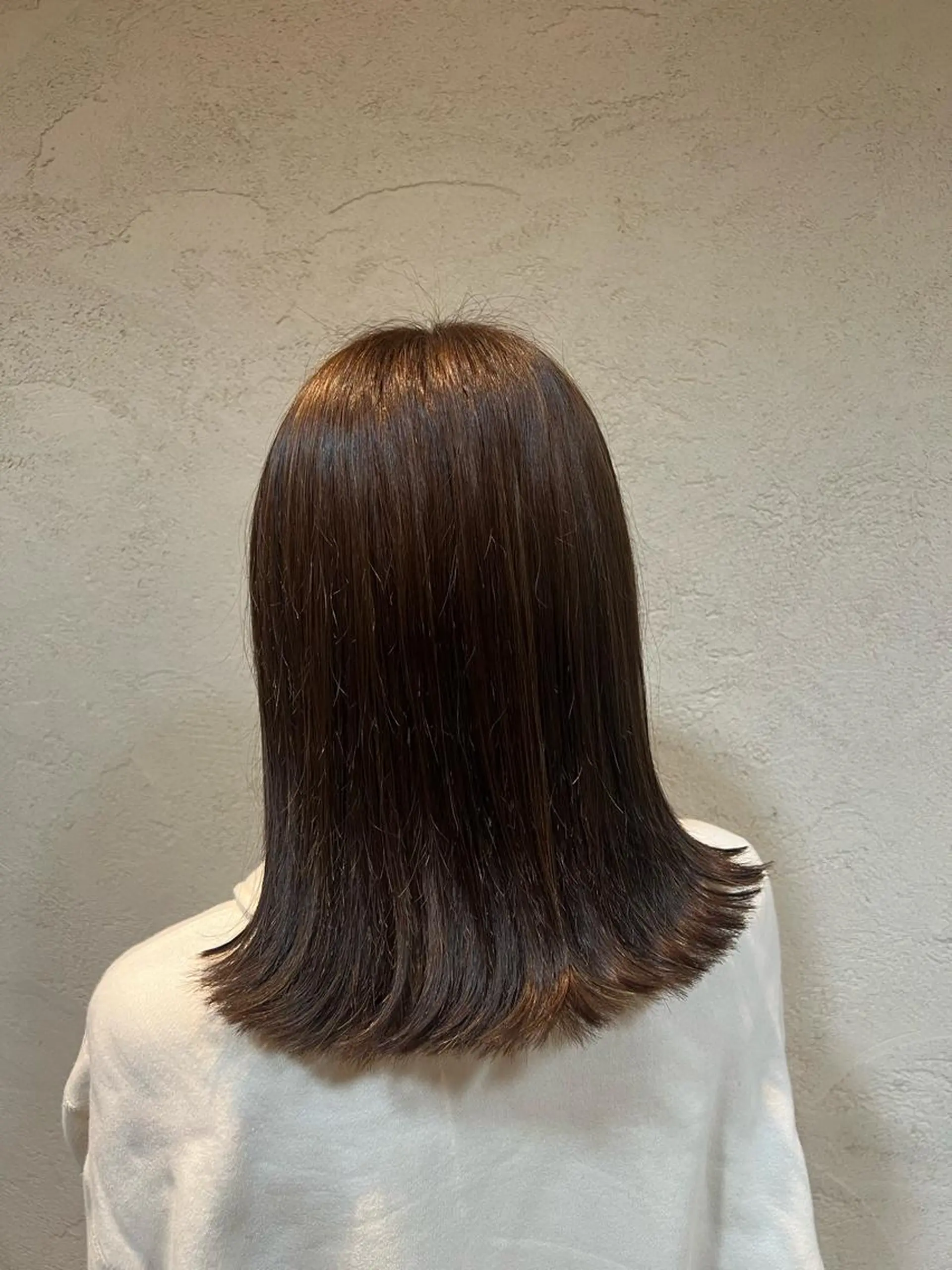 セミロング カラー ブリーチ ケアブリーチ ハイライトカラー ハイライト ヘアカラー トリートメント 竹添 有梨沙のヘアスタイル