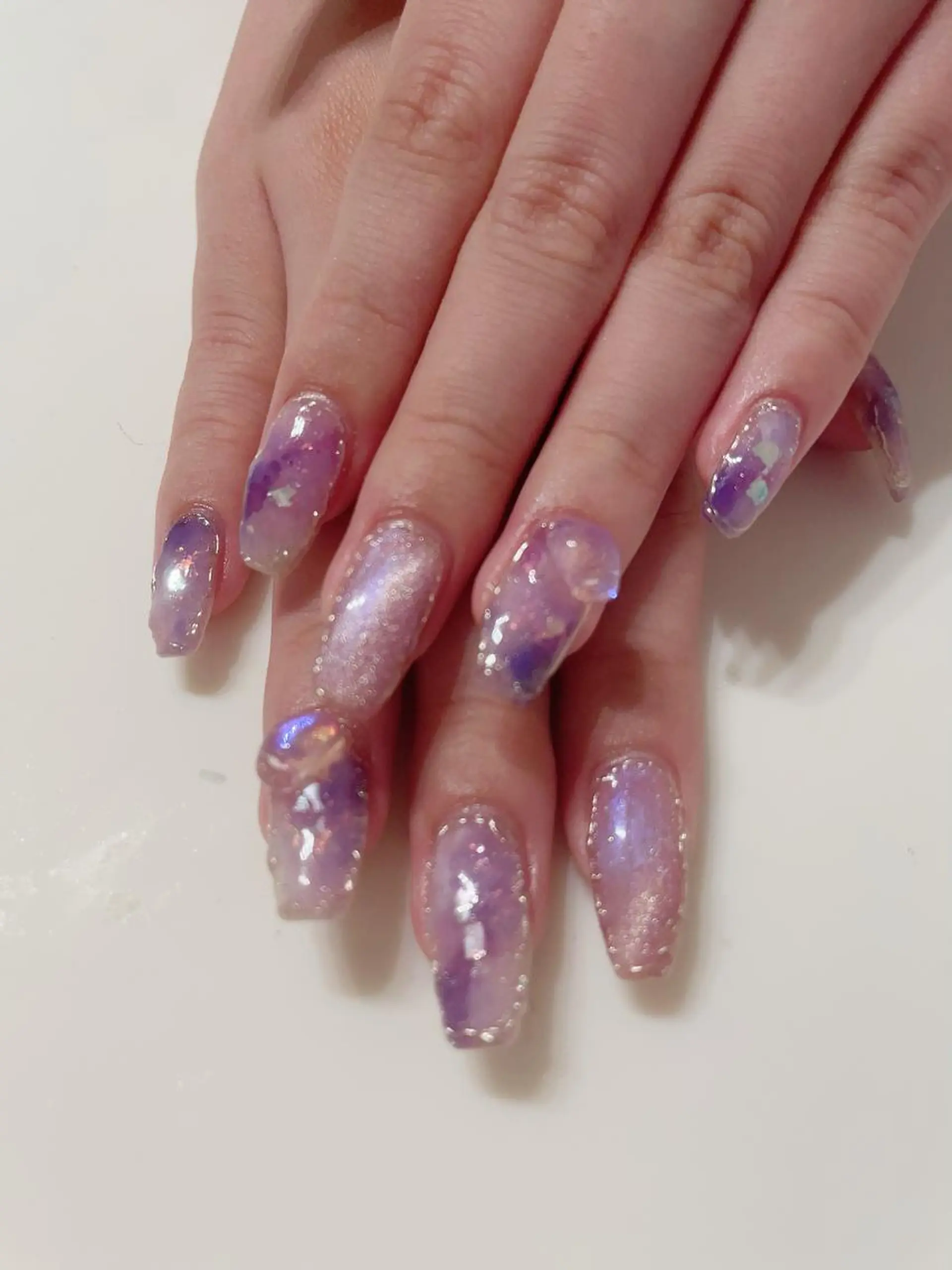 ネイル ニュアンスネイル パープル ハンドネイル * haruのネイルデザイン