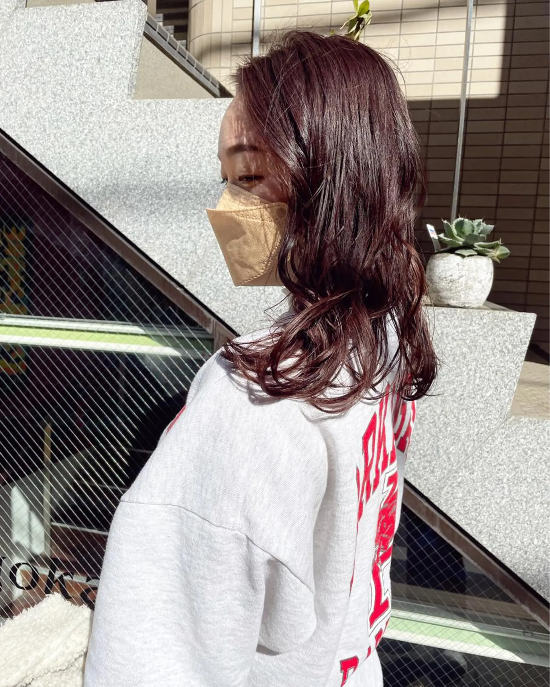 ミディアム カラー ヘアアレンジ カット 縮毛矯正 トリートメント 髪質改善カラー&TR 縮毛矯正/弱酸性矯正のヘアスタイル