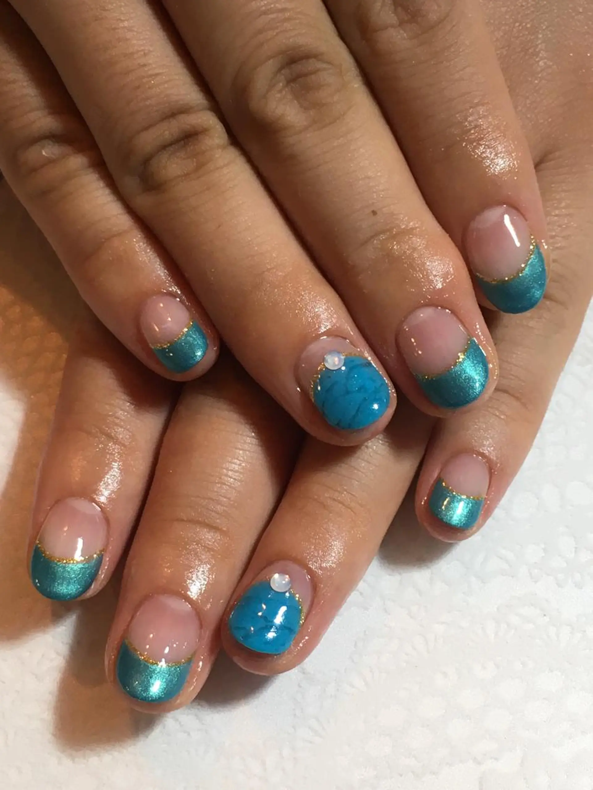 ネイル ブルー 古川 里美のネイルデザイン