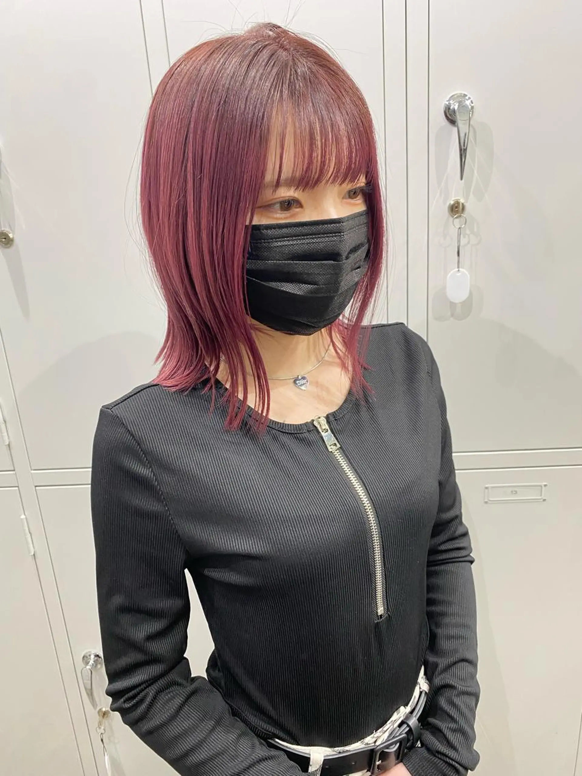 ミディアム カラー ピンクカラー カット ヘアカラー パーマ 縮毛矯正 トリートメント ヘアセット kai .のヘアスタイル