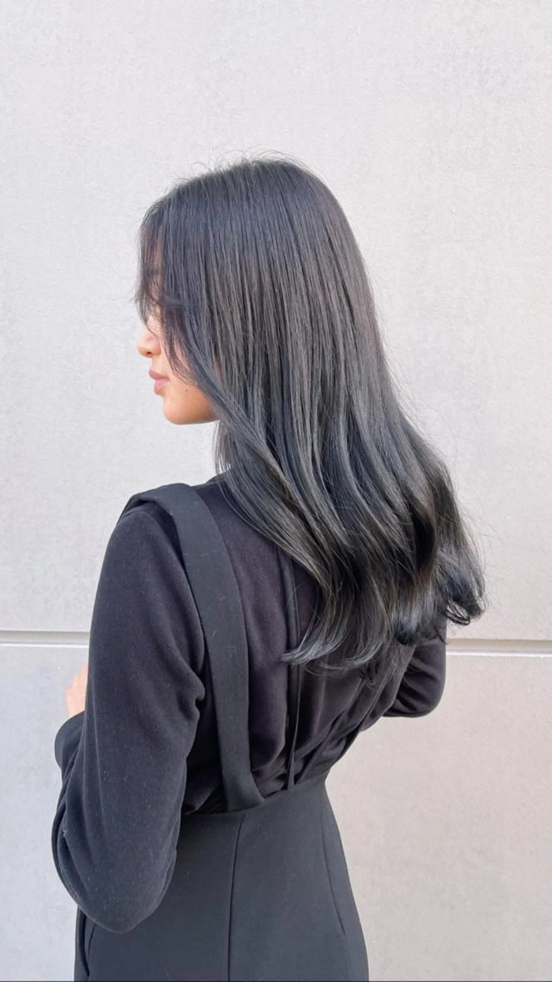 セミロング カラー レイヤーウルフ エクステ磯部のヘアスタイル