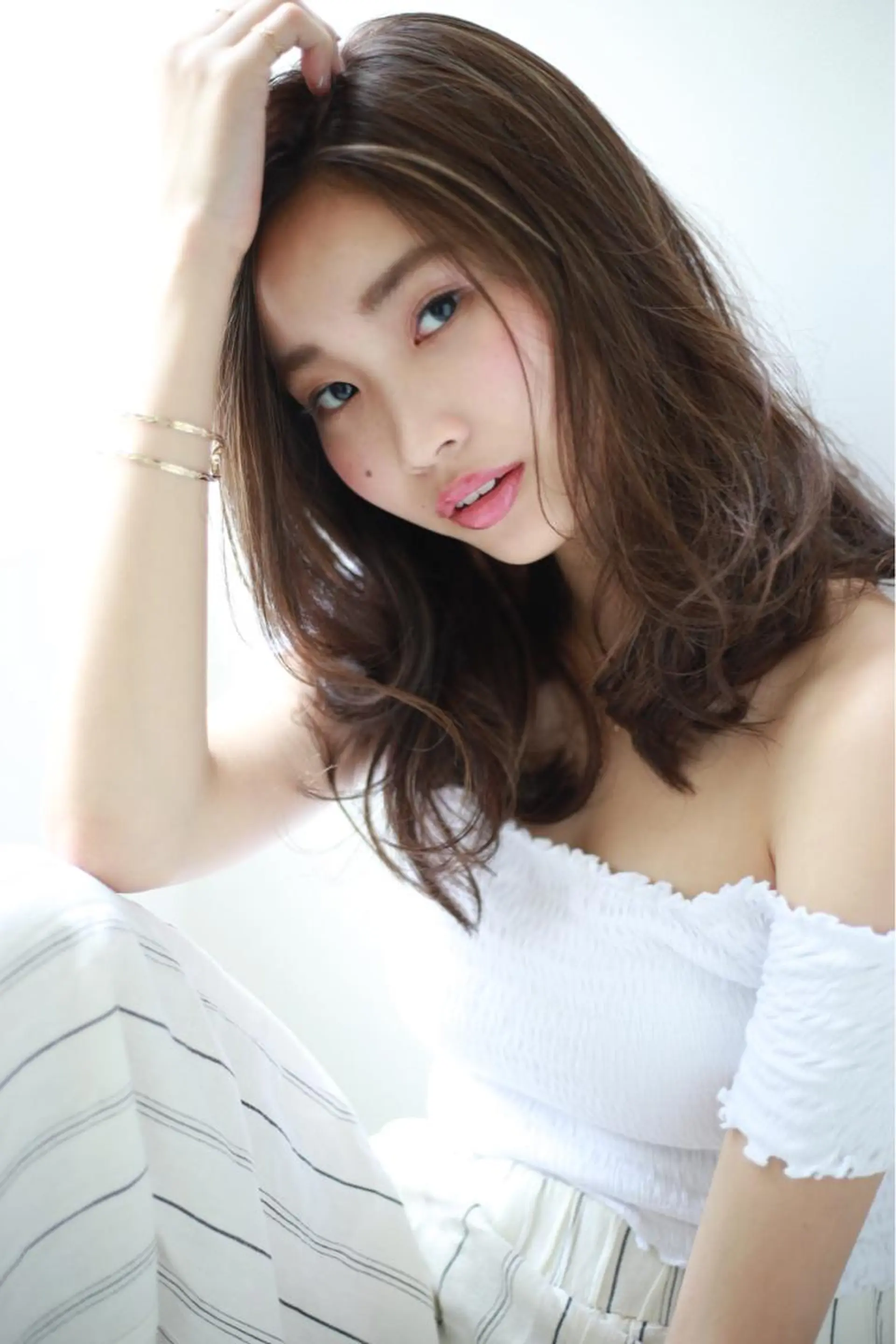 ロング カラー パーマ ヘアアレンジ ベージュカラー トリートメント アンブレラカラー💫 フェイスフレーミングのヘアスタイル