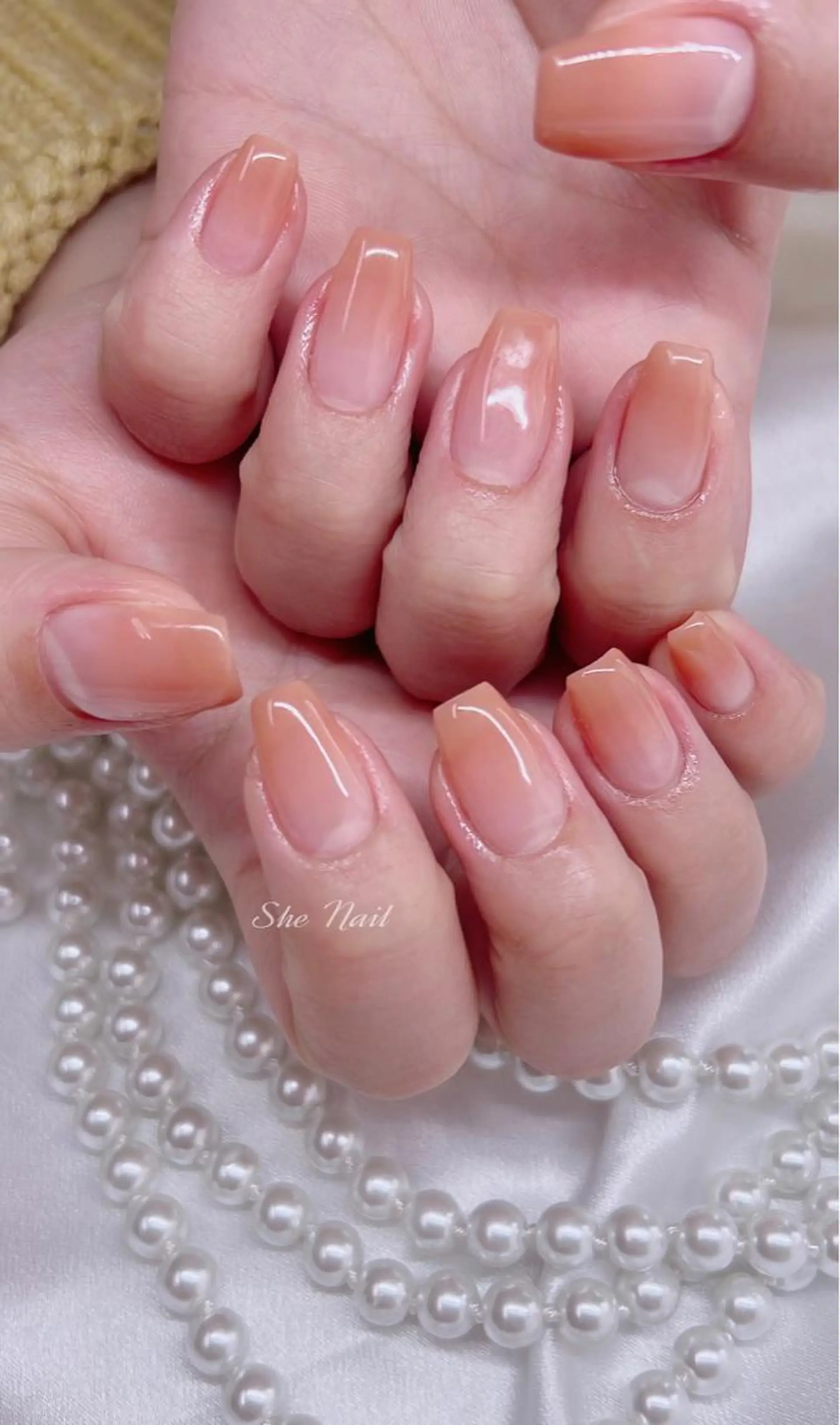 ネイル チークネイル 長さ出し グラデーション マグネットネイル 持ち込み ハンドネイル She   Nail所属・ISA_ BELLAのネイルデザイン