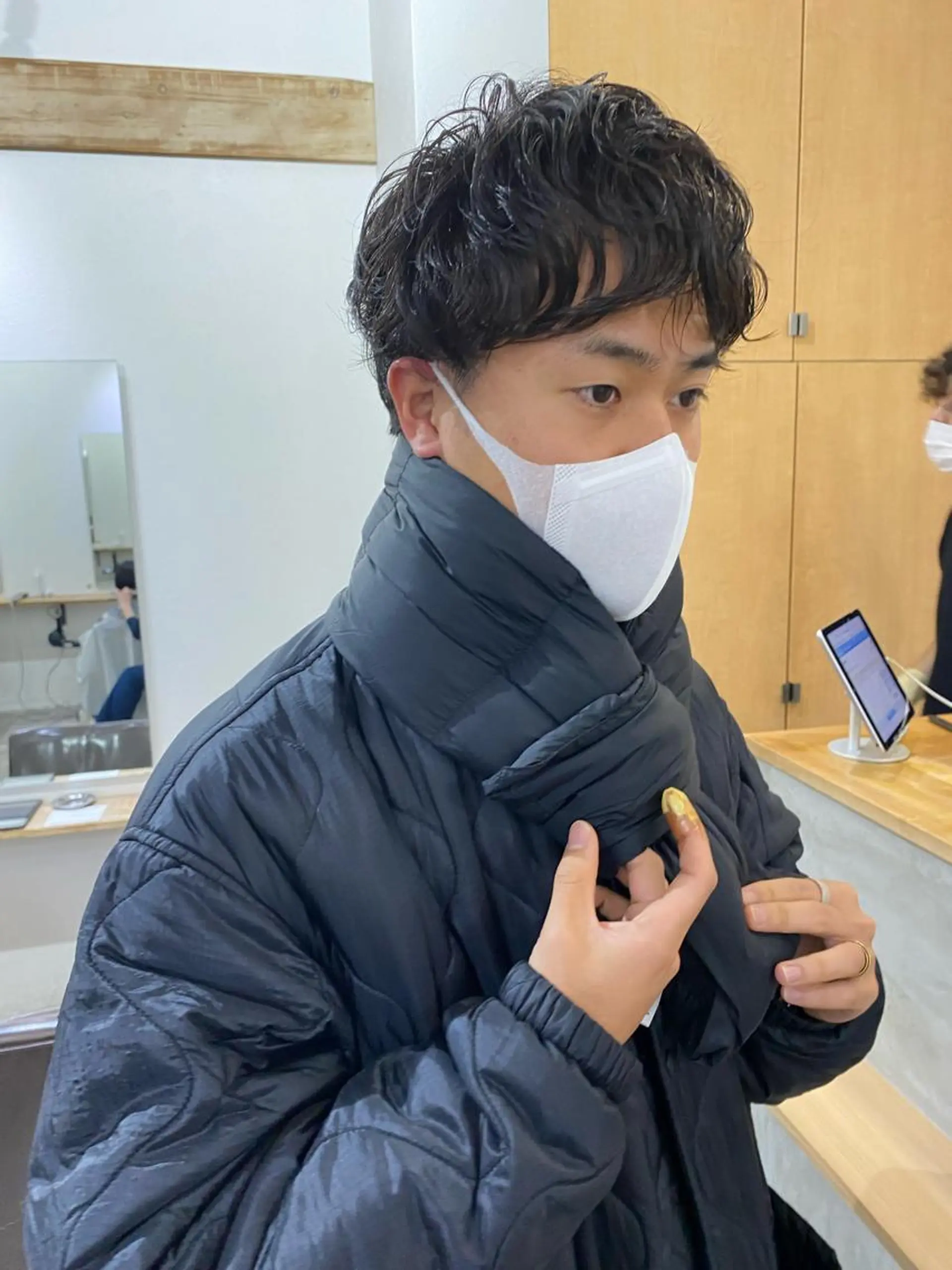 ショート パーマ メンズ メンズパーマ 森貴裕/ベージュ/ パーマ/オリーブのヘアスタイル