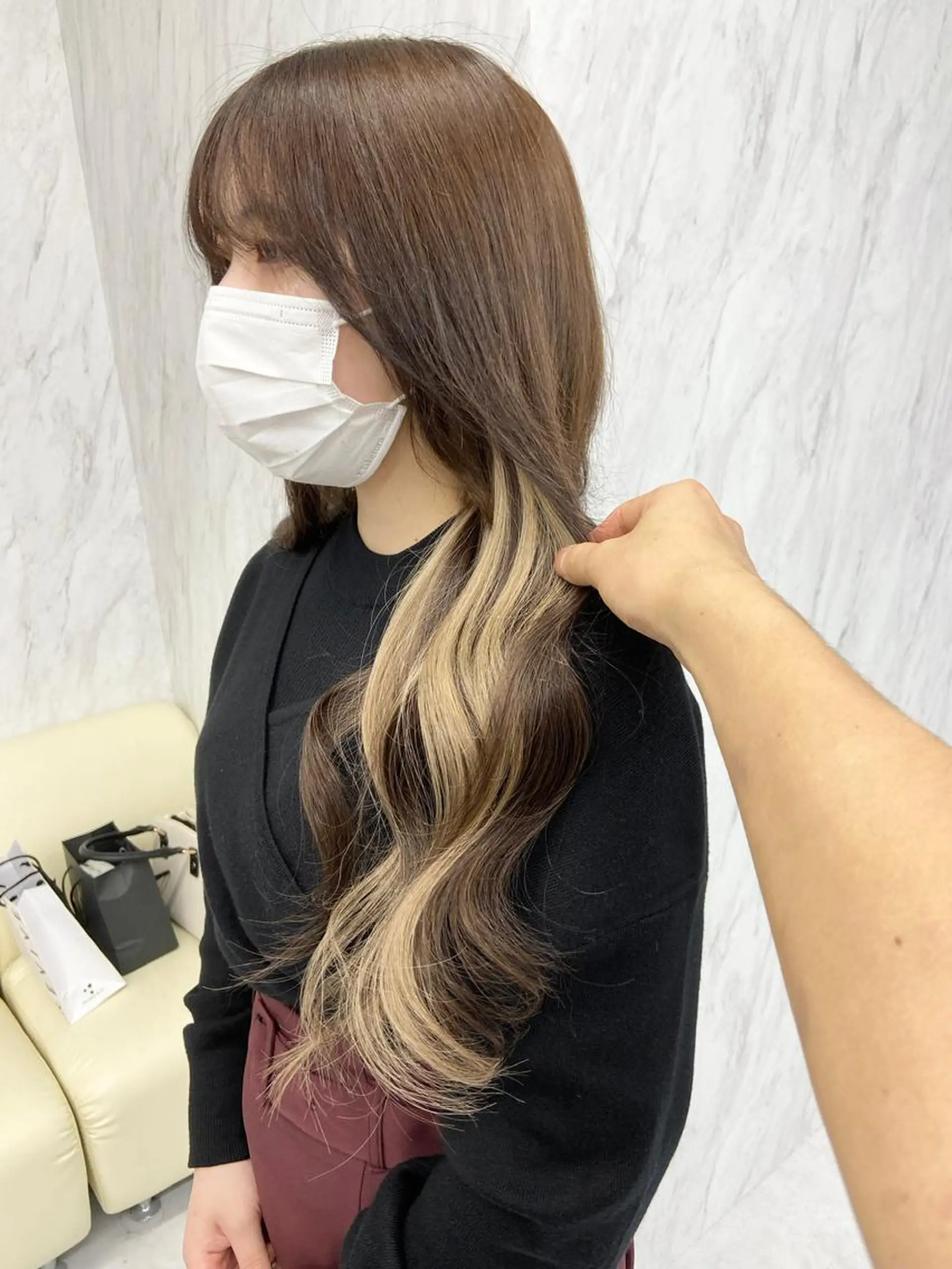ミディアム カラー ハイトーンカラー ミルボンAujua認定サロン Ria  OSAKA 梅田所属・メンズ特化 Ryuのヘアスタイル