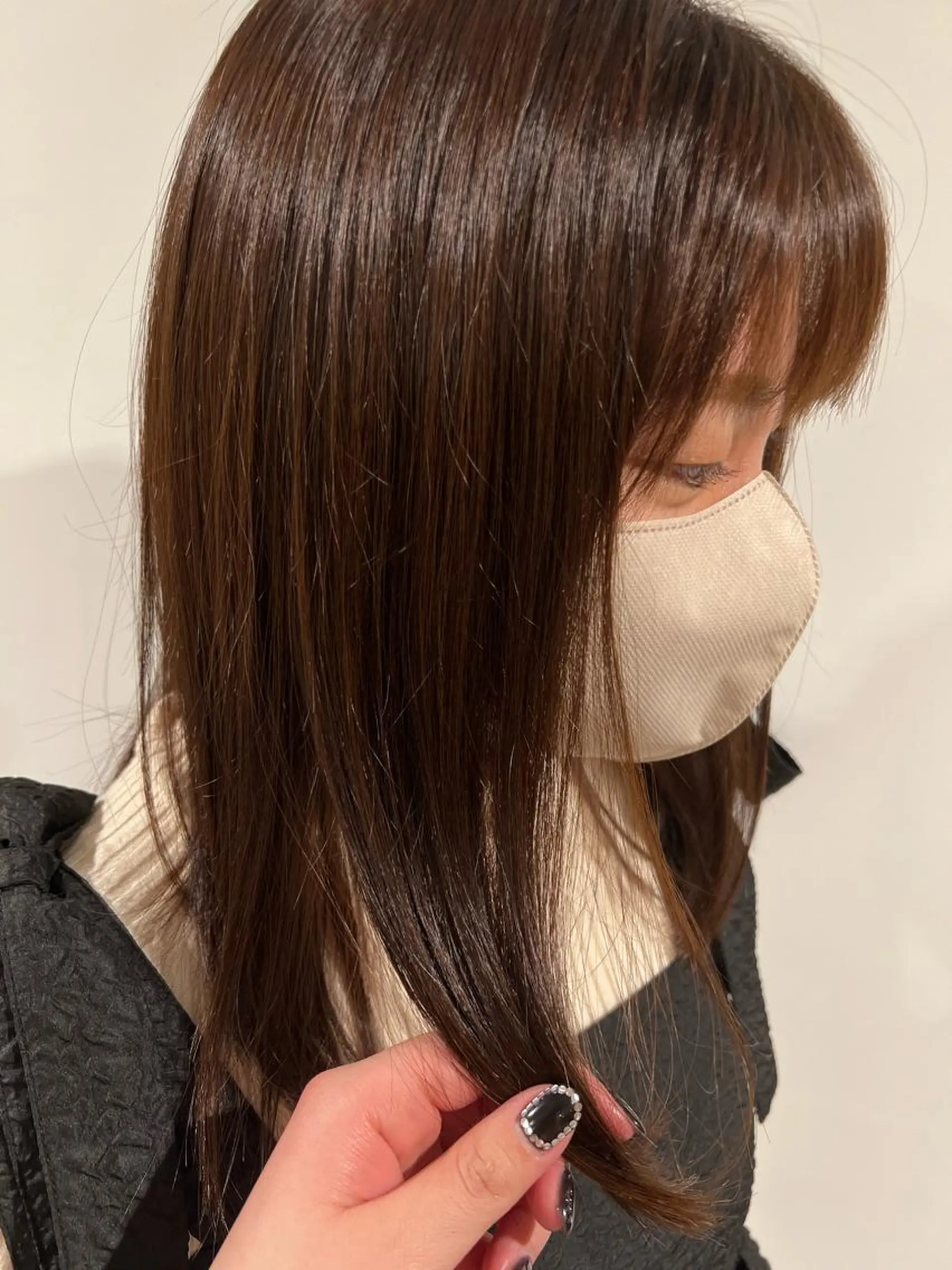 ミディアム カラー ブラウンカラー letterby novel  はるみのヘアスタイル