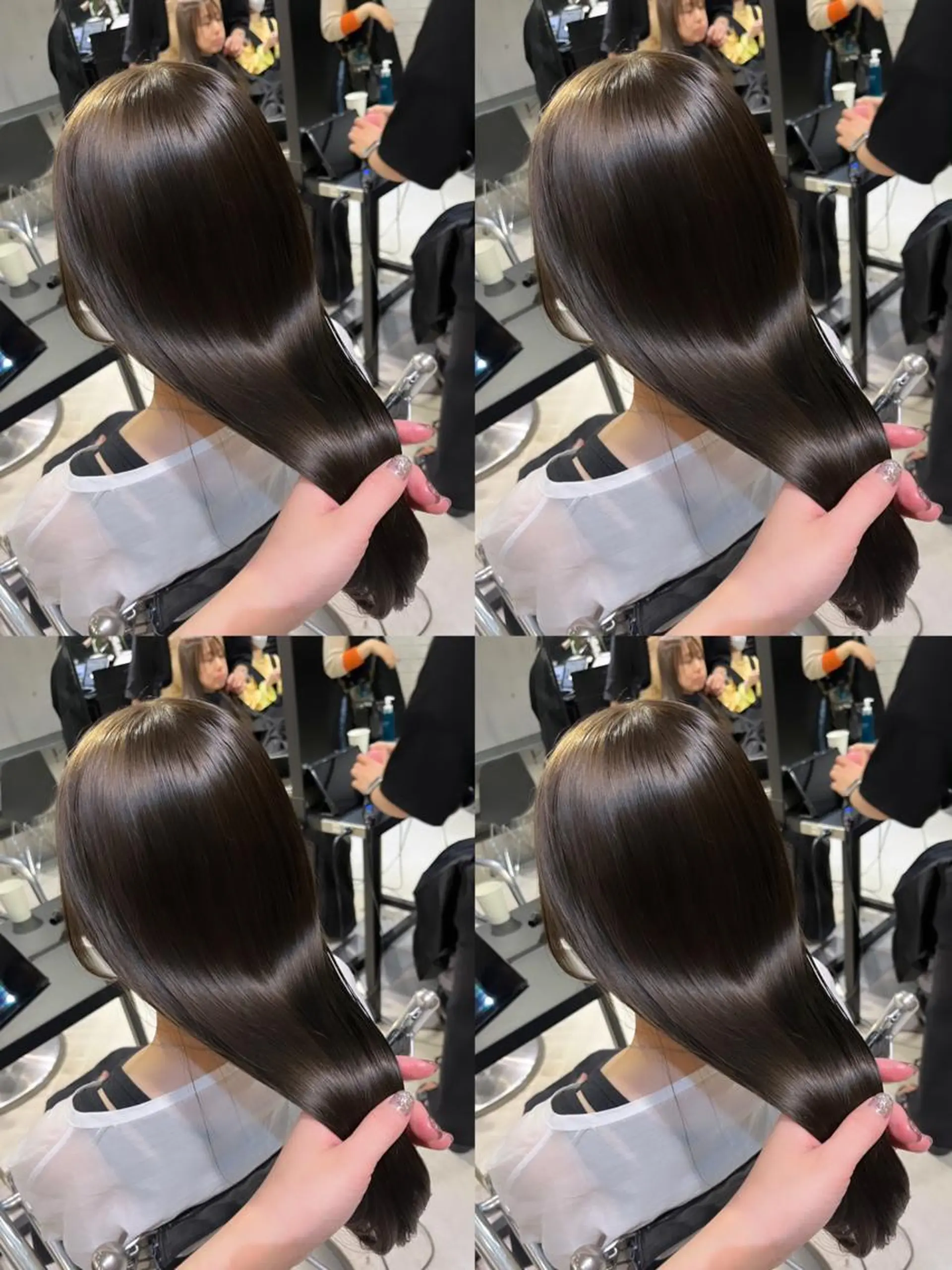 ミディアム カラー パーマ ヘアアレンジ カット ヘアカラー トリートメント 透明感/オリーブ/ グレージュ/YUKAのヘアスタイル
