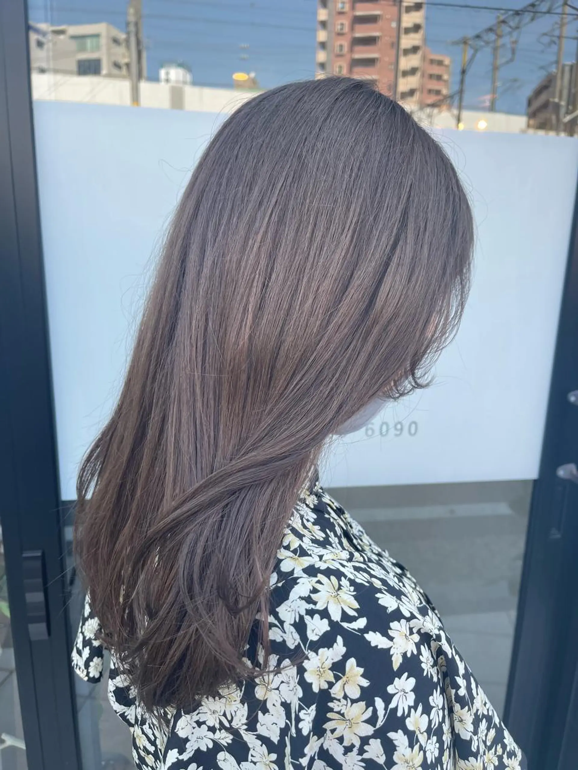 セミロング カラー グレージュ ピンクカラー ダブルカラー /まつ毛パーマ🎀のヘアスタイル