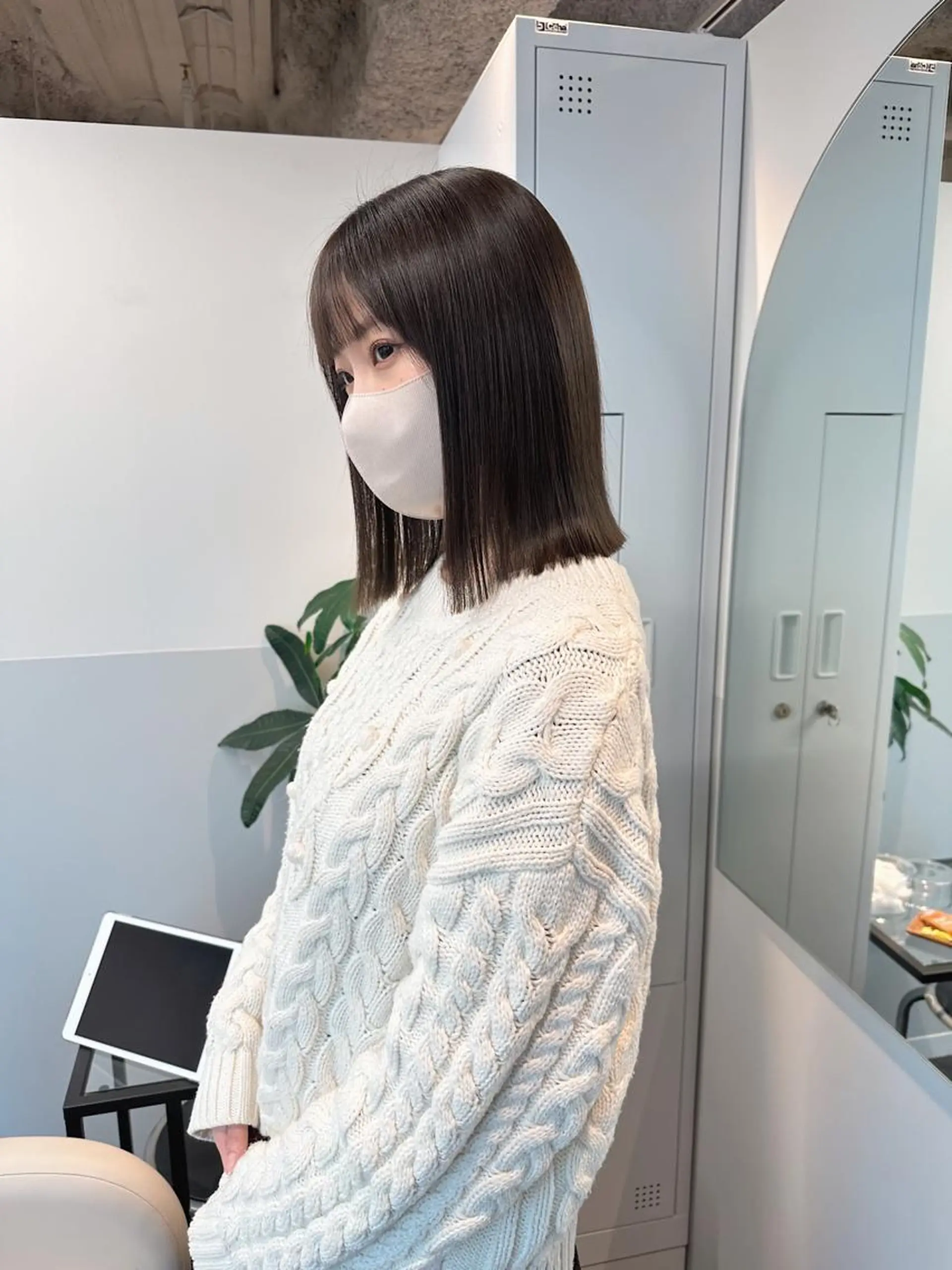 ミディアム カラー ヘアアレンジ アッシュ グレージュ ブリーチなしカラー/ 髪質改善/寺門束のヘアスタイル