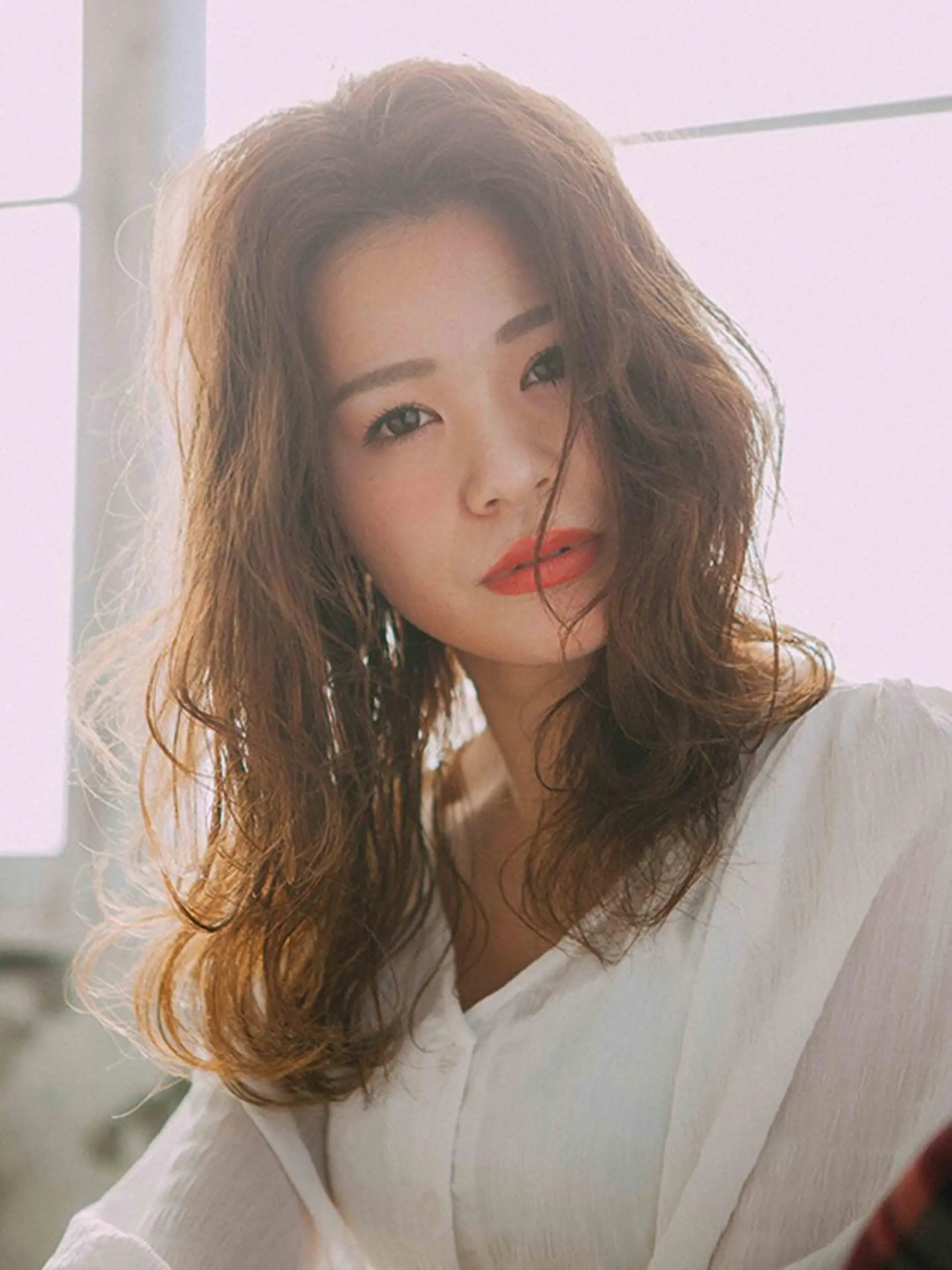 セミロング カラー パーマ ヘアアレンジ 【公式】amble luxe池袋東口🩷のヘアスタイル