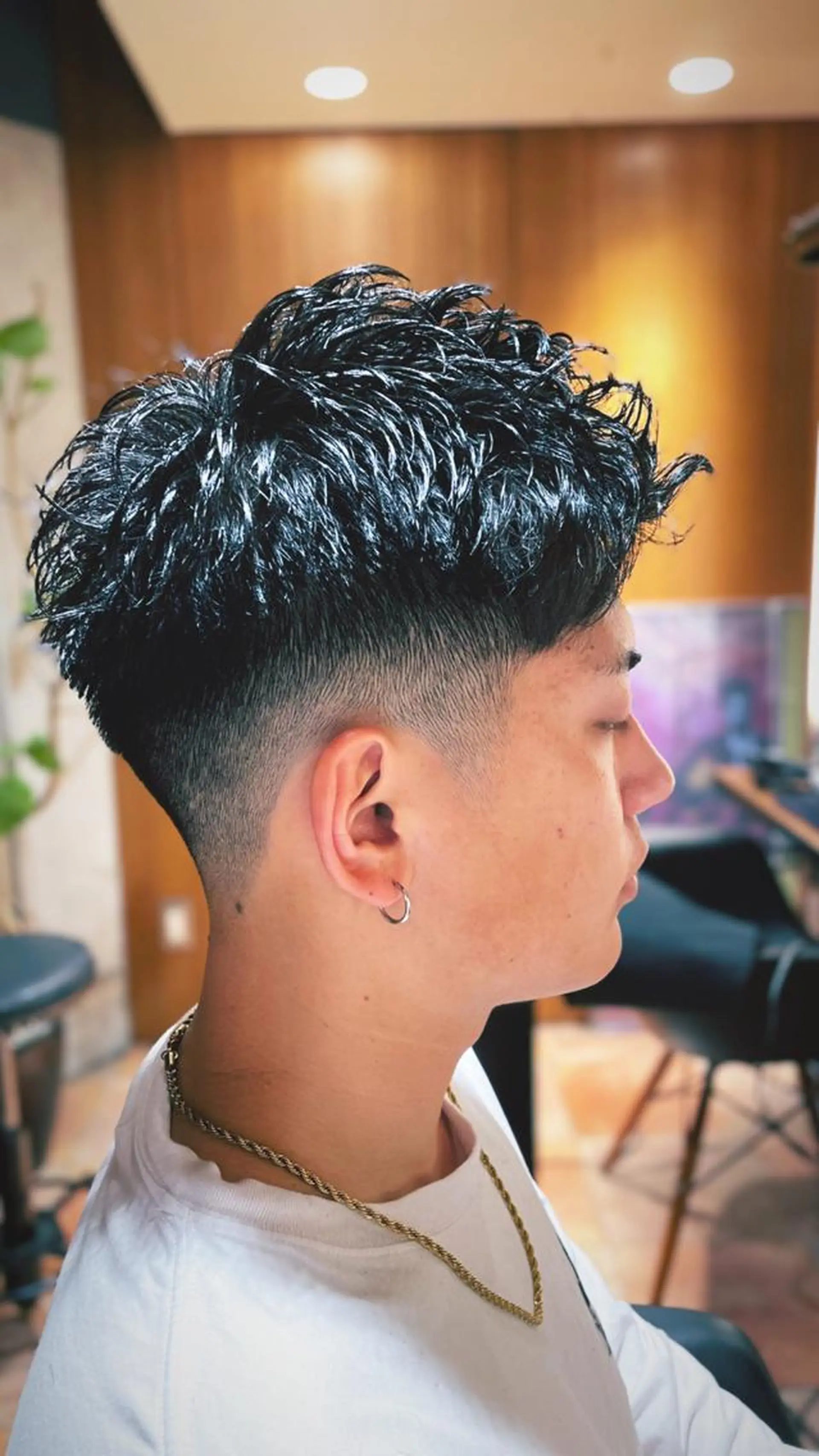 ショート パーマ メンズ カット パーマ BASUKIA 西宮 甲子園口所属・𝙢𝙚𝙣'𝙨 𝙝𝙖𝙞𝙧高津のヘアスタイル