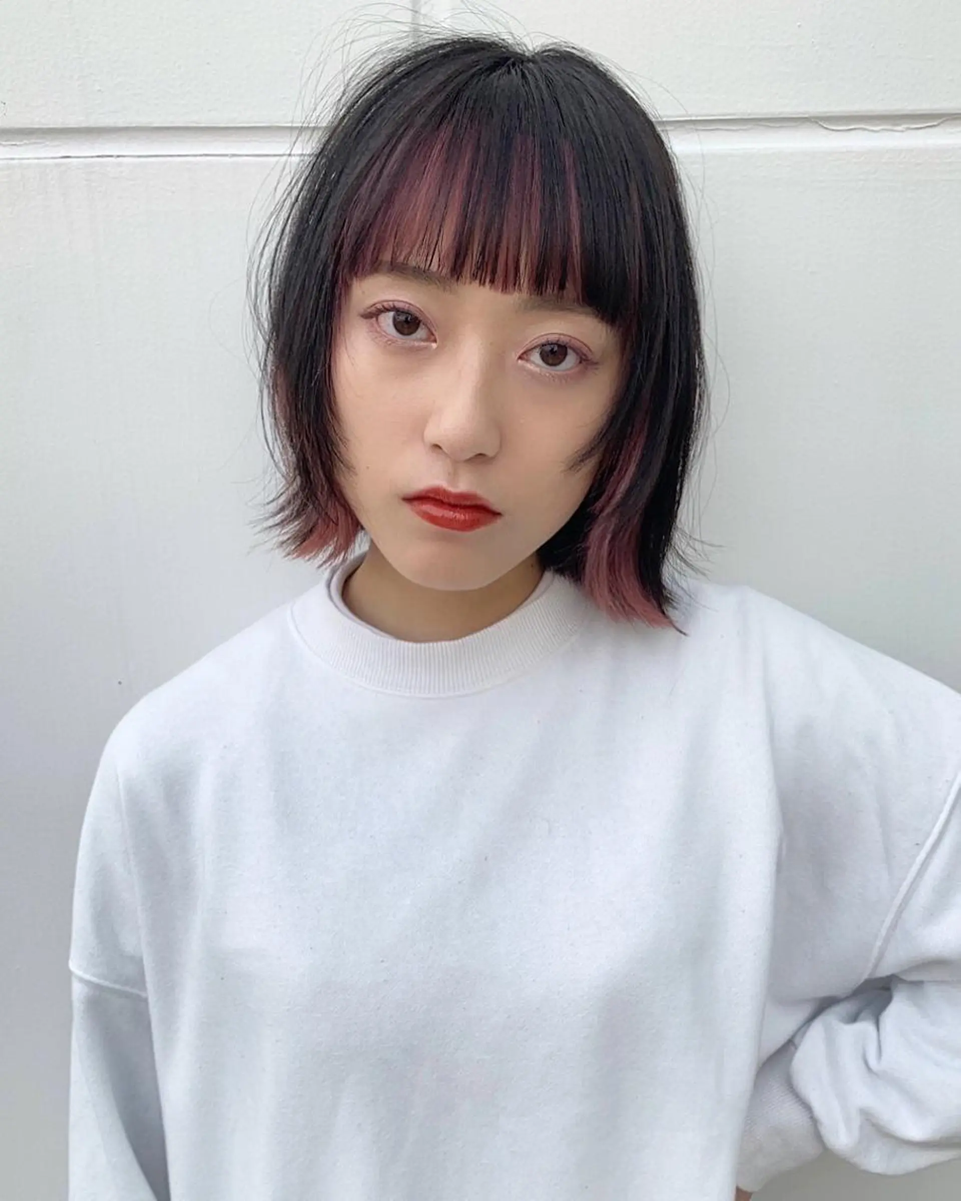 ミディアム カラー ショート／ボブ／レイ ヤーいくらまゆのヘアスタイル