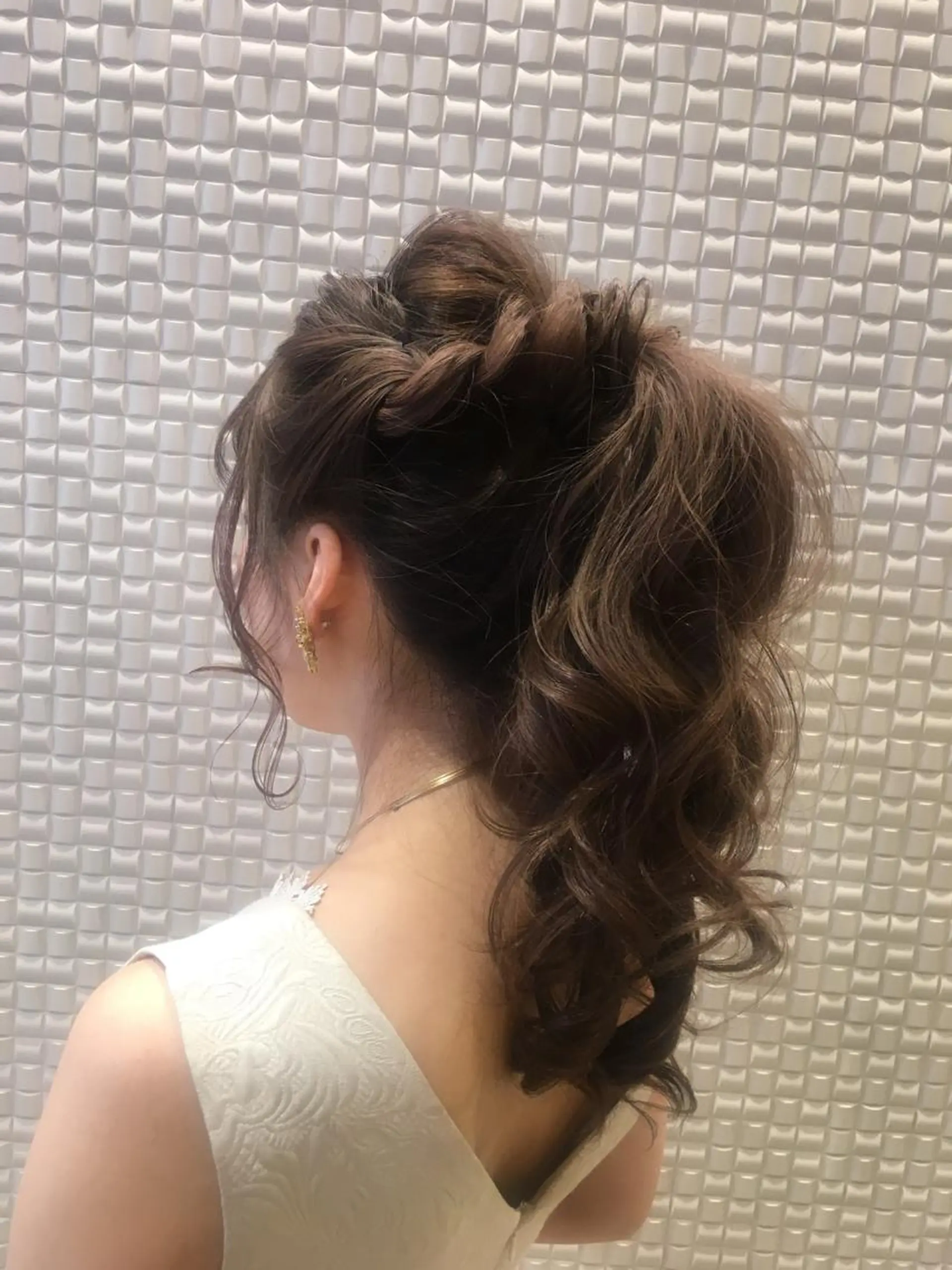 ロング ヘアアレンジ ポニーテール 結婚式・ブライダル scene.池袋所属・scene. haraのヘアスタイル