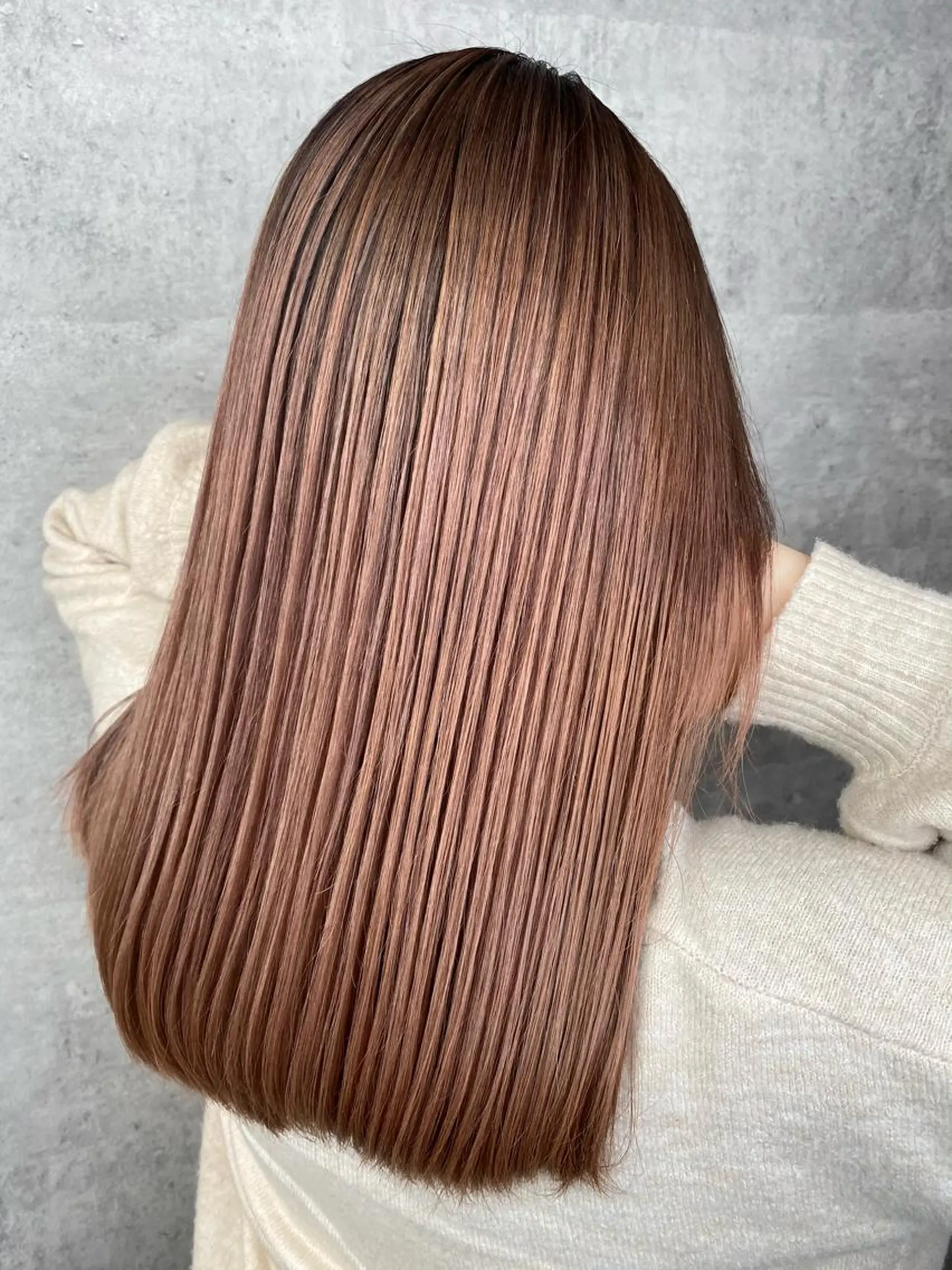 ロング カラー ベージュカラー ピンクカラー ピンクベージュ mimiiy梅田 中崎町ハイトーンのヘアスタイル