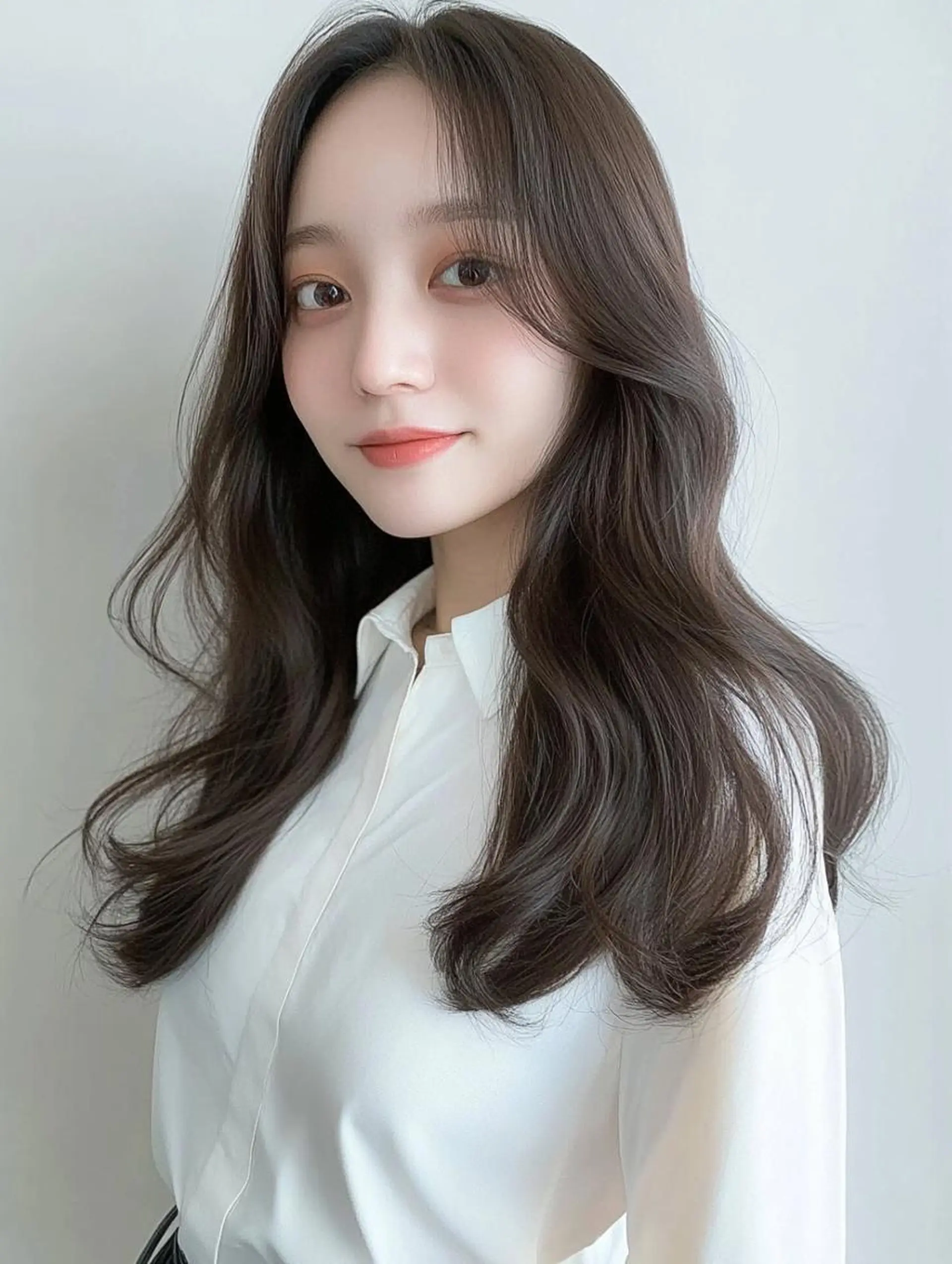 カラー 韓国ヘア/ブリーチ無 しWカラー/オリーブのヘアスタイル