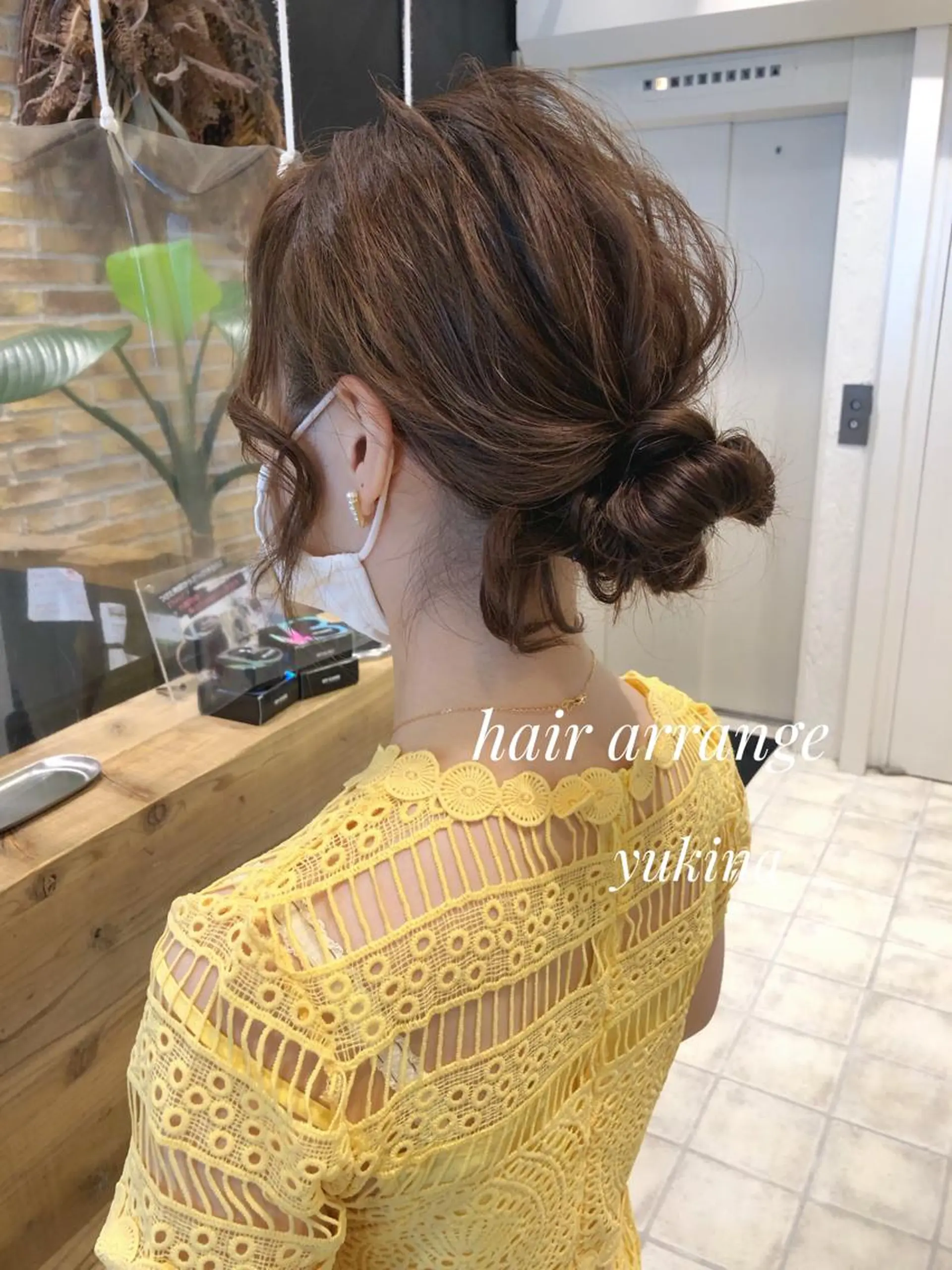 セミロング お団子ヘア ヘアセット Hair Salon BOTTOMS所属・✨透明感ケアカラー✨ 長野ゆきなのヘアスタイル