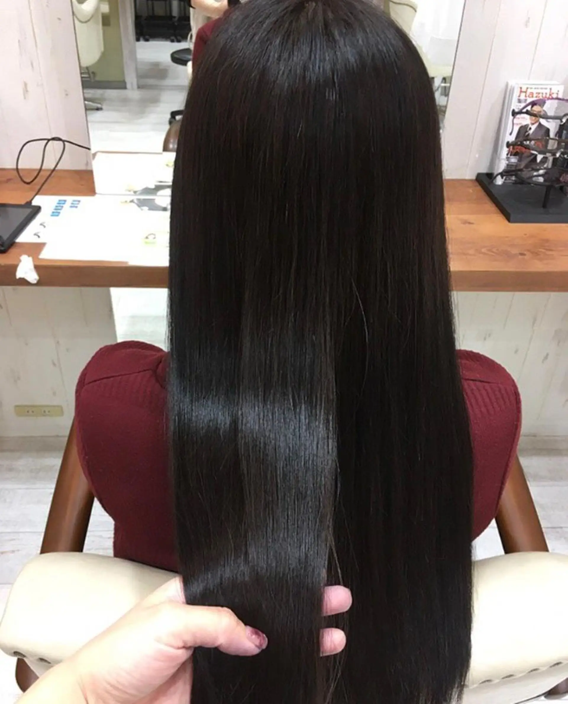 ロング カラー 黒髪 トリートメント brace 立花のヘアスタイル