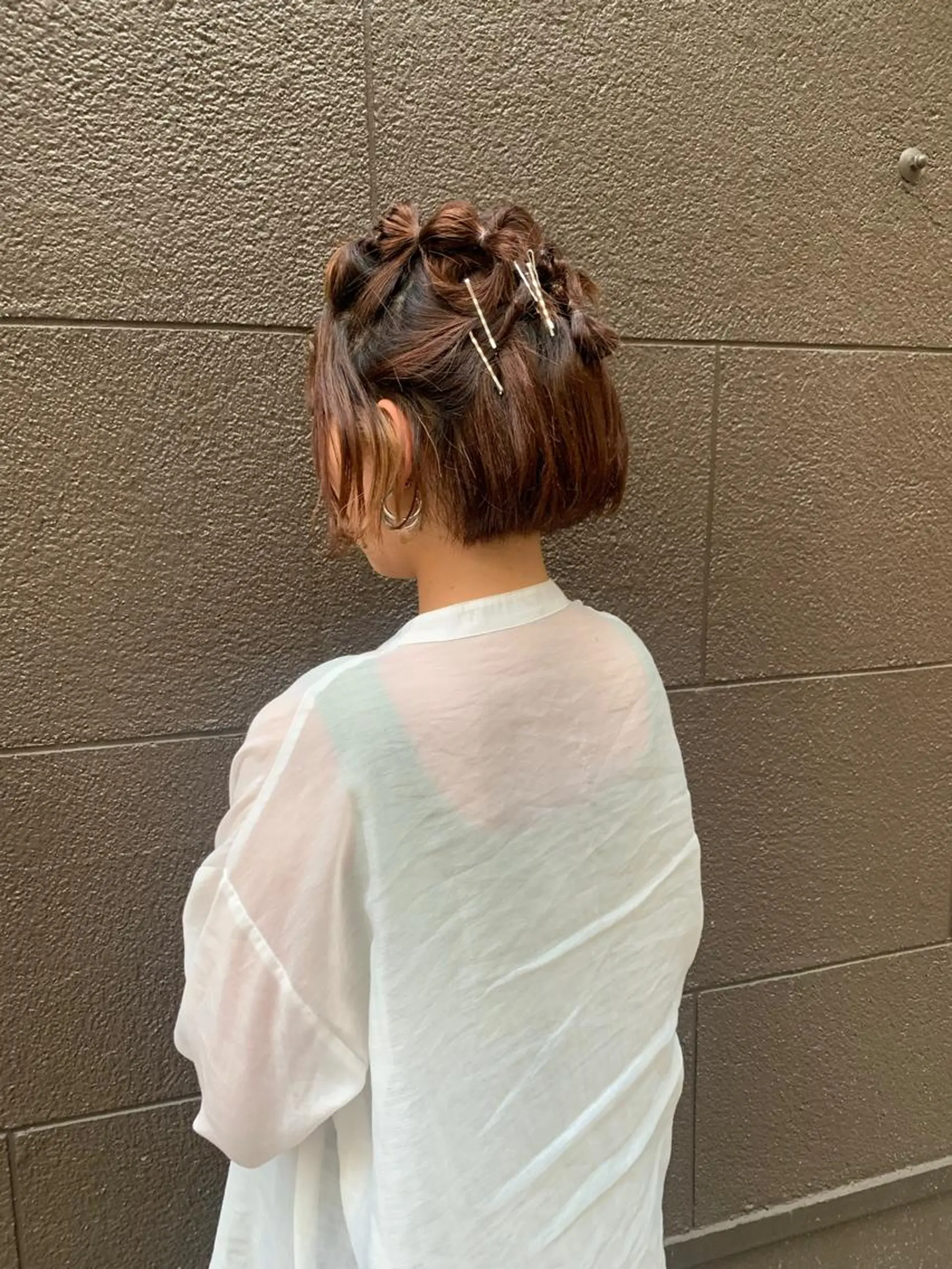 セミロング カラー ヘアアレンジ ブリーチなし/ レイヤー🌿runaのヘアスタイル