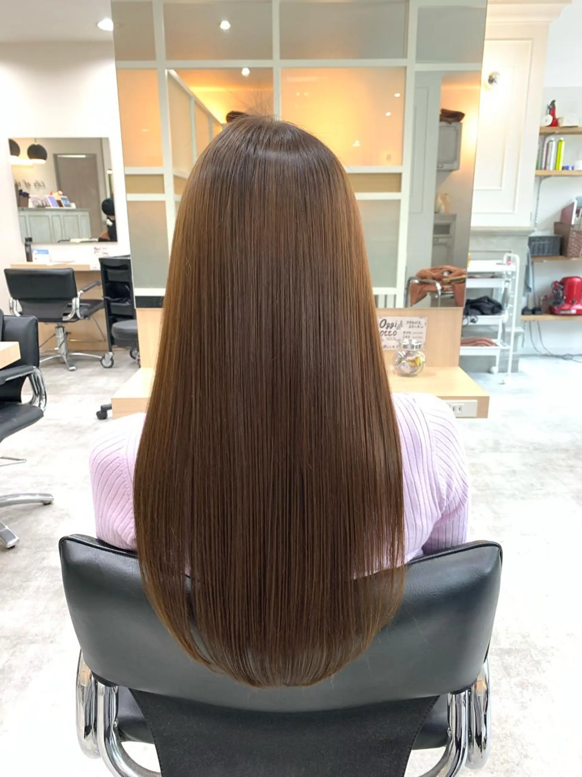 ロング カラー パーマ 縮毛矯正 カット ヘアカラー 縮毛矯正 トリートメント 髪質改善🩵艶髪 ストレート🩵山口のヘアスタイル