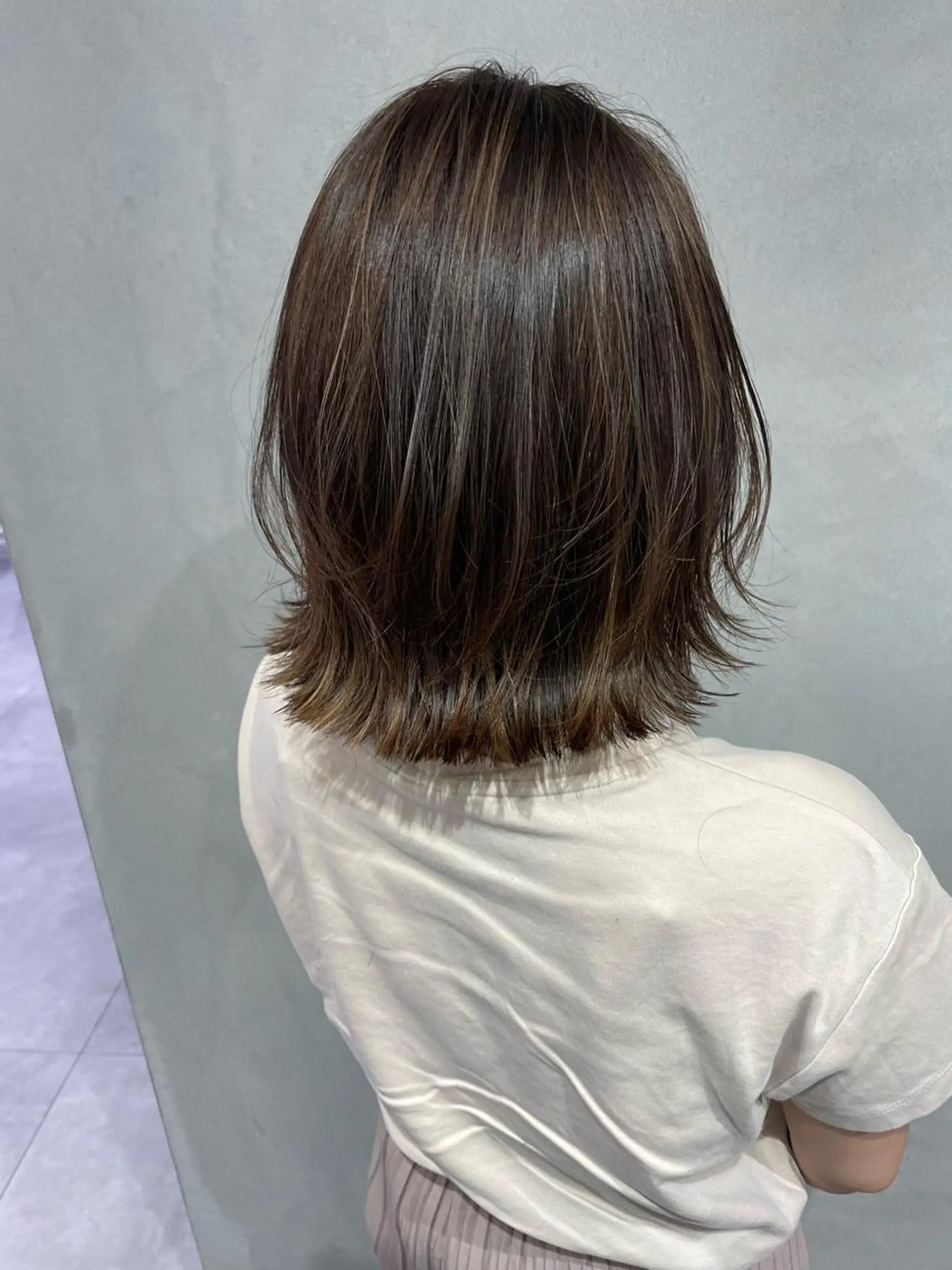 ミディアム カラー 透明感カラー 外ハネヘア 髪質改善/透明感カラ ー/Ayana 🍒のヘアスタイル