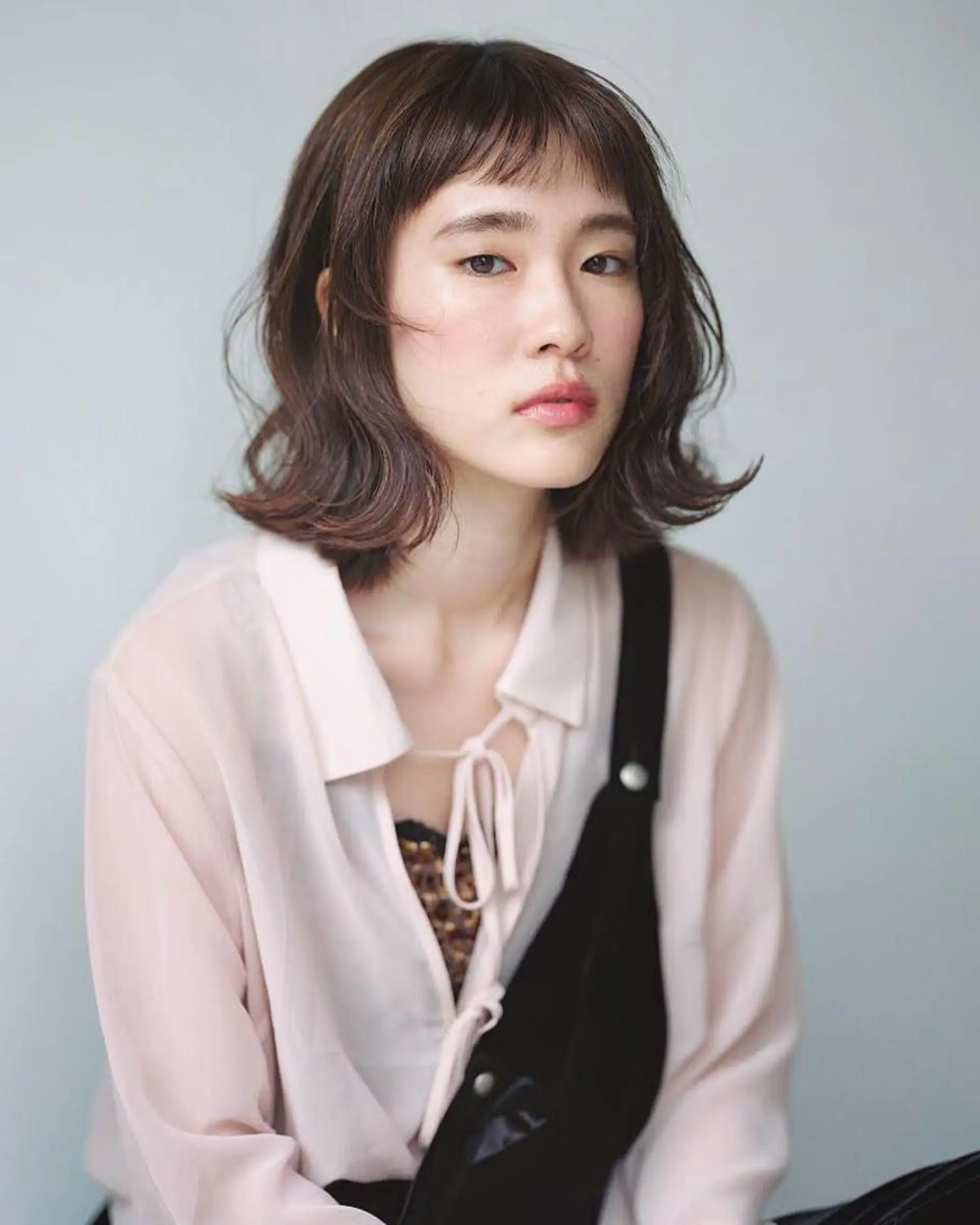 ミディアム カラー パーマ 毛利 萌生のヘアスタイル