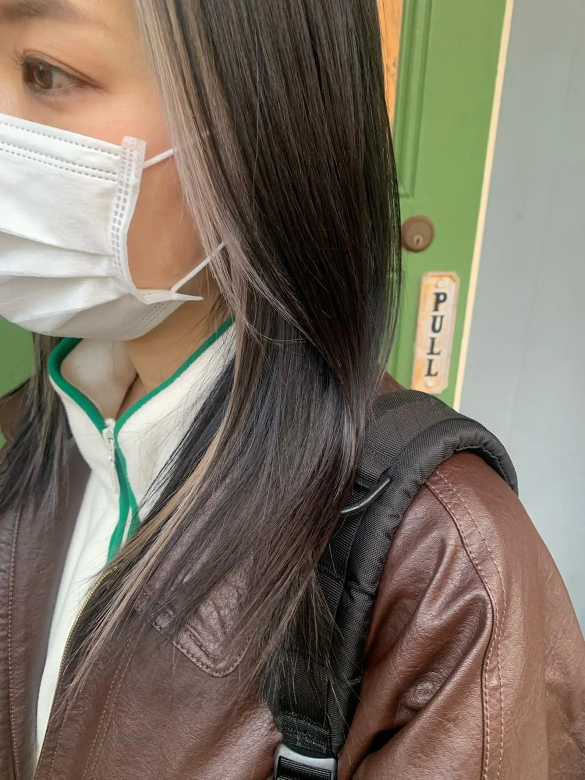 ロング カラー ミストバング フェイスフレーミング ヘアカラー 清水千優/パーマ/透 明感カラー/メンズのヘアスタイル