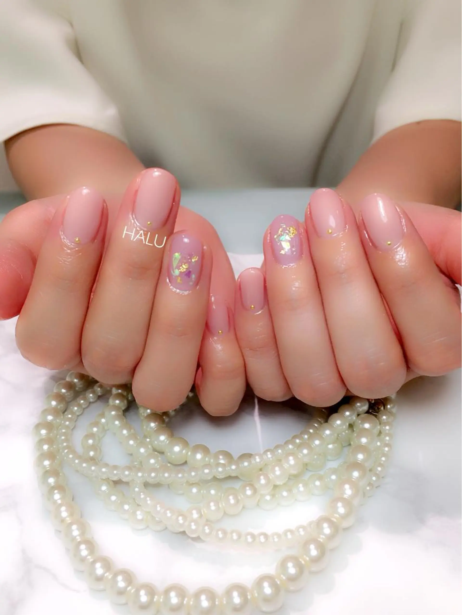 ネイル オフィスネイル ピンク パープル シンプルネイル HALU ハルのネイルデザイン