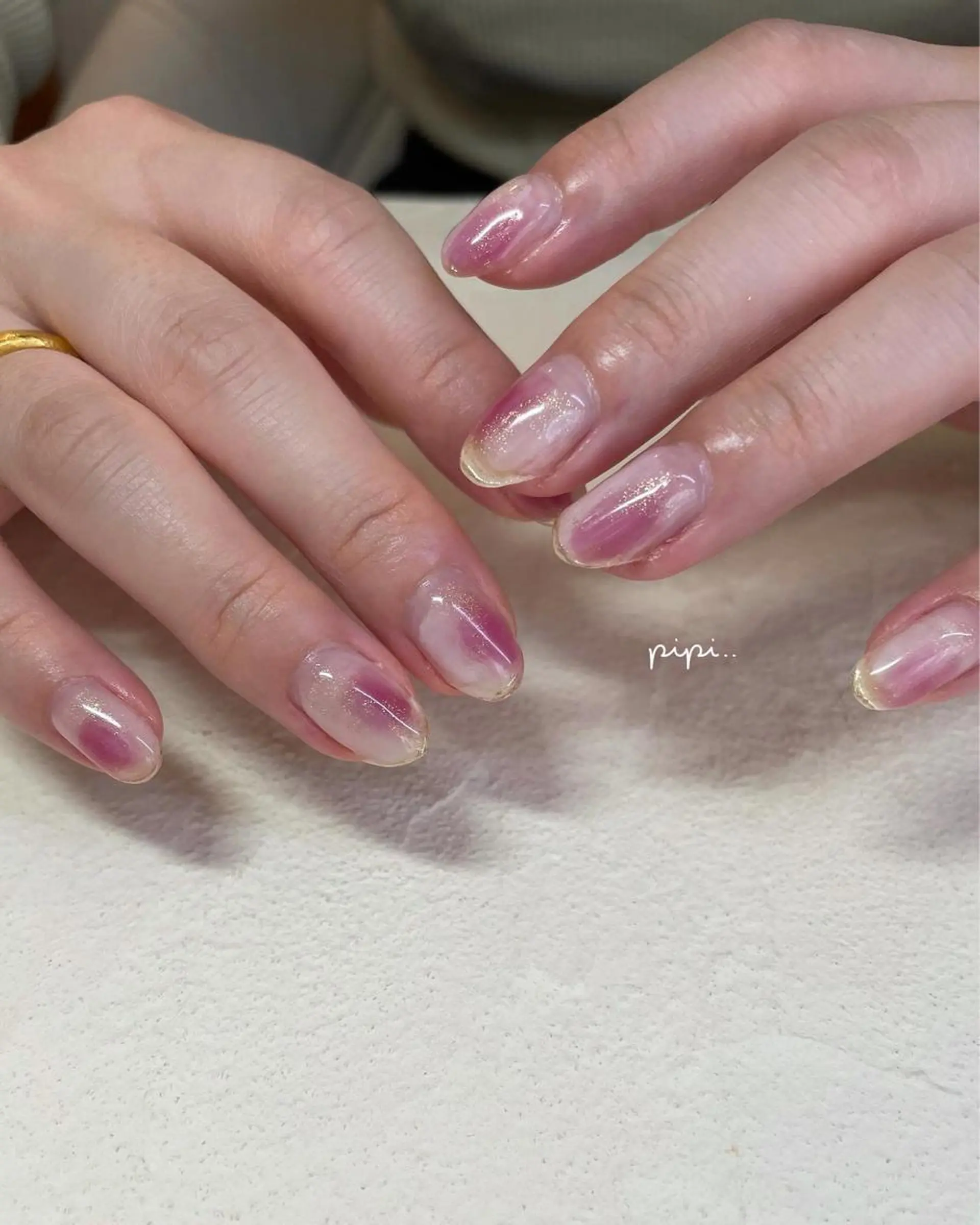 ミディアム ネイル クリアネイル pipi..所属・pipi ..のネイルデザイン