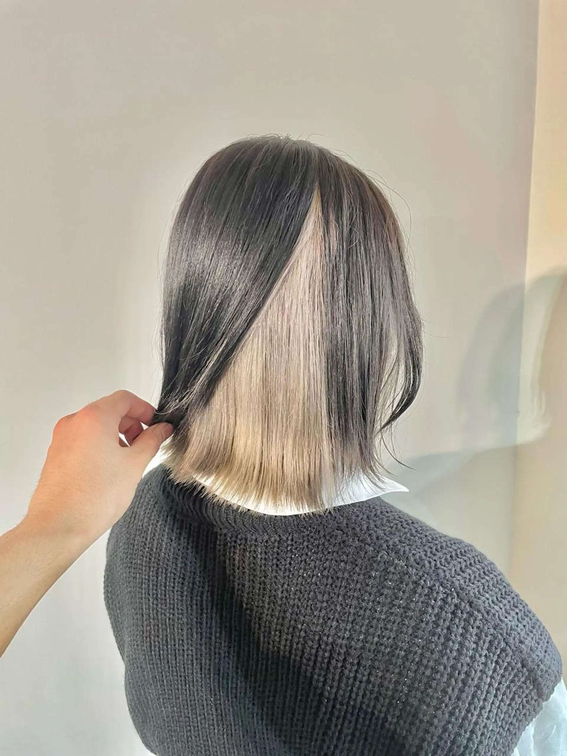 ミディアム カラー ベージュカラー インナーカラー ボブ ボブインナー La fith hair ray所属・メンズ/パーマ/ ブリーチ/KAITOのヘアスタイル