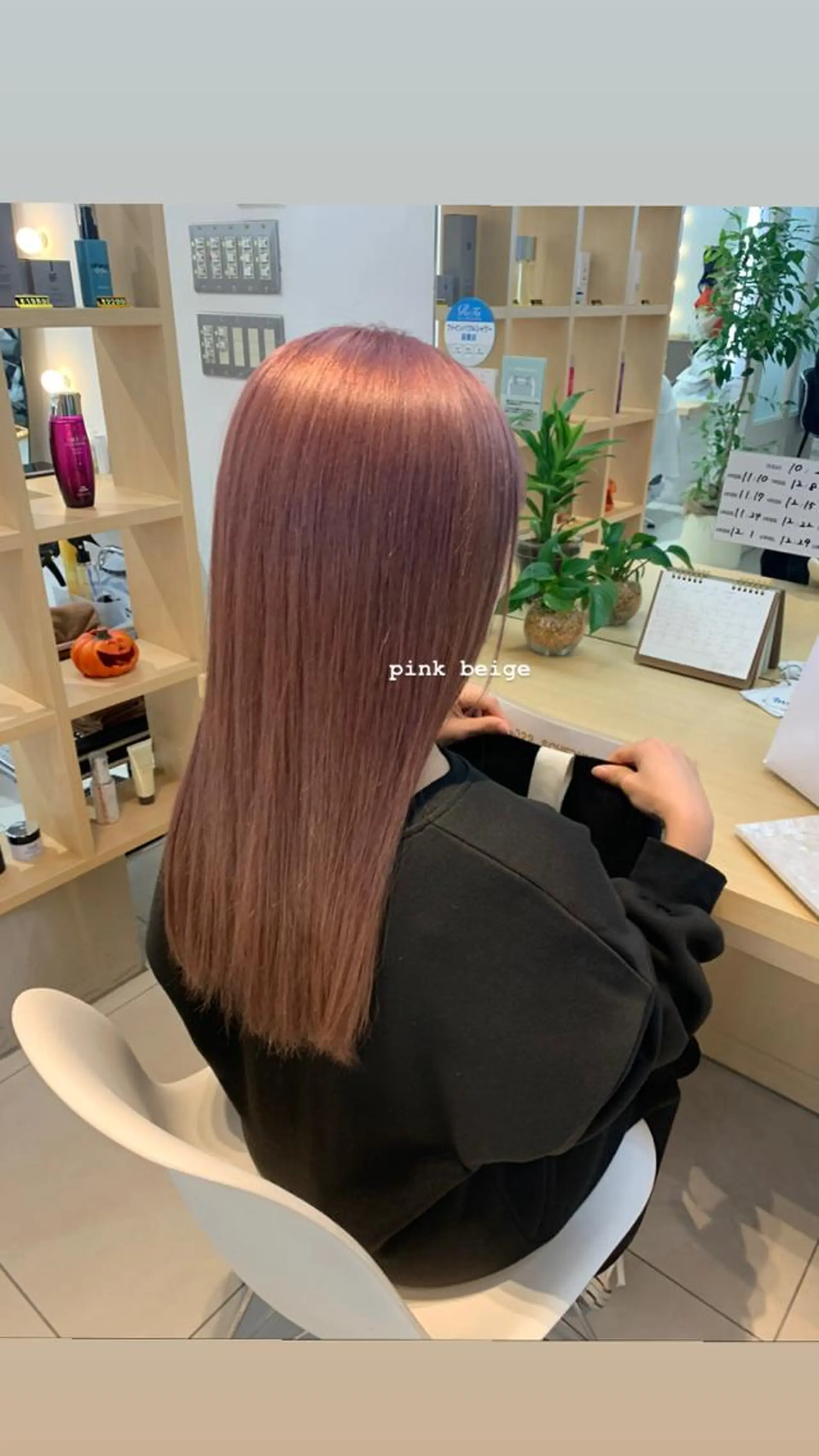 ロング カラー ベージュカラー ピンクカラー ピンクベージュ ヴァンカウンシル金山所属・髙橋明日香/金山/ デザイン／顔周りのヘアスタイル