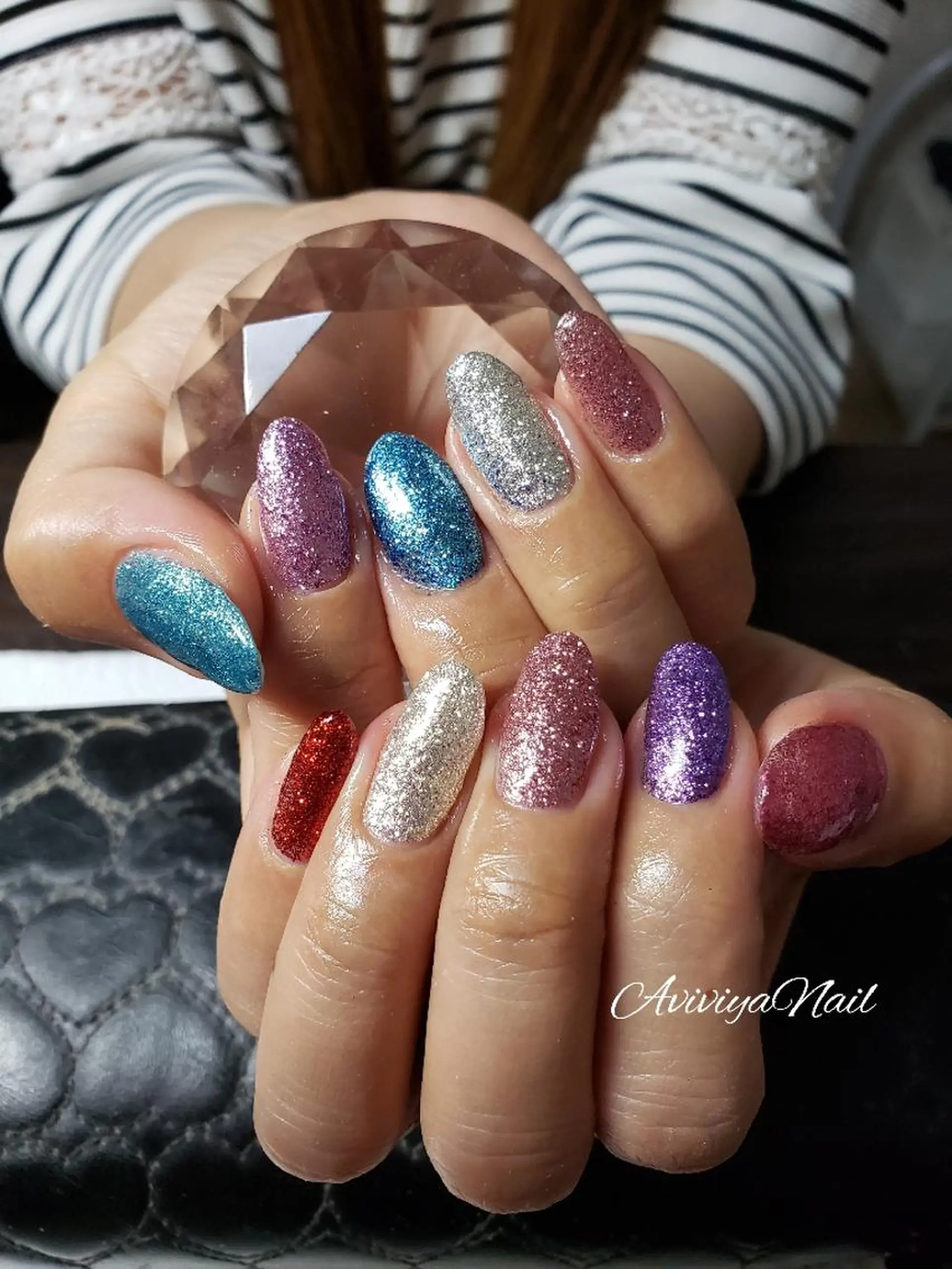 ロング ネイル ラメ(グリッター) AviviyaNail所属・kubo ayaのネイルデザイン