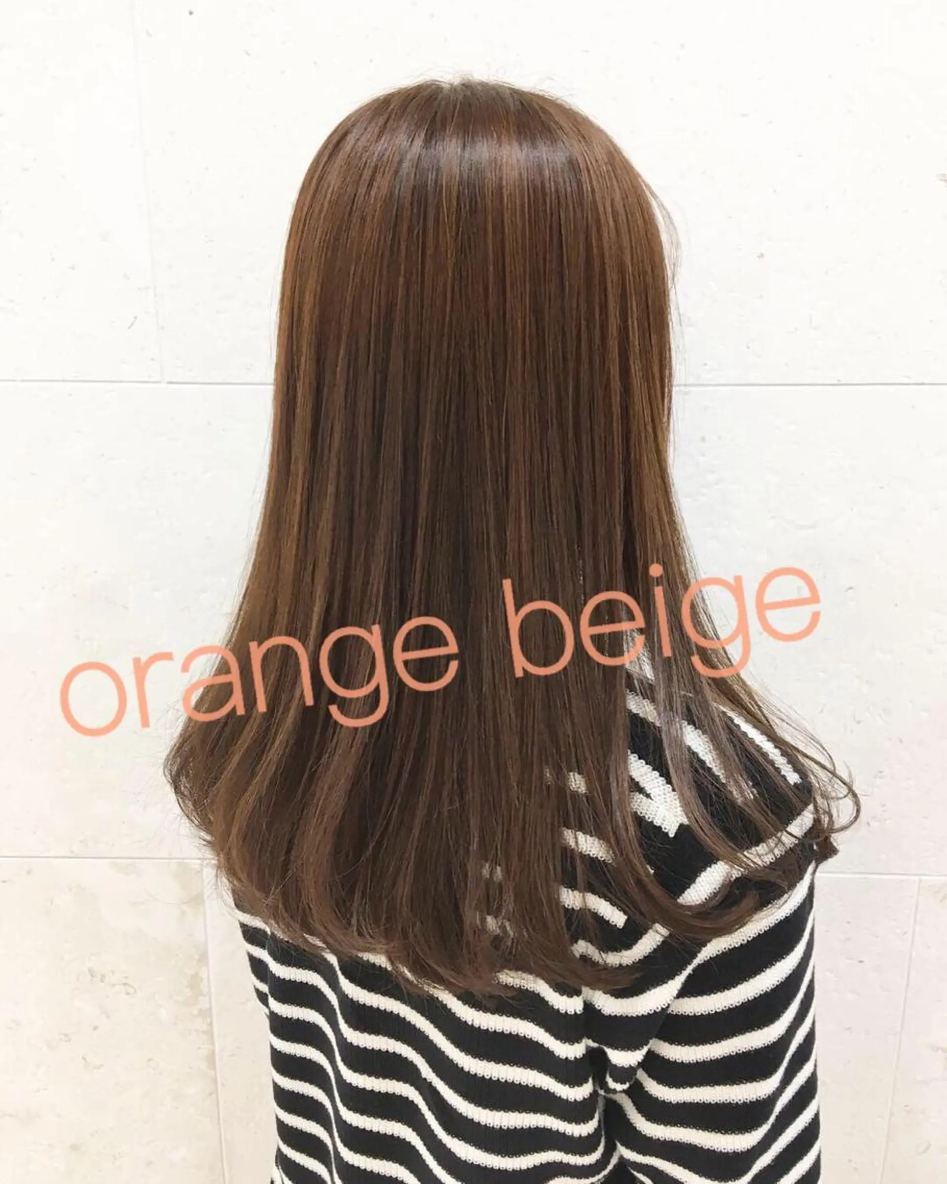 ロング カラー ベージュカラー オレンジ オレンジベージュ 斉藤 貴也のヘアスタイル