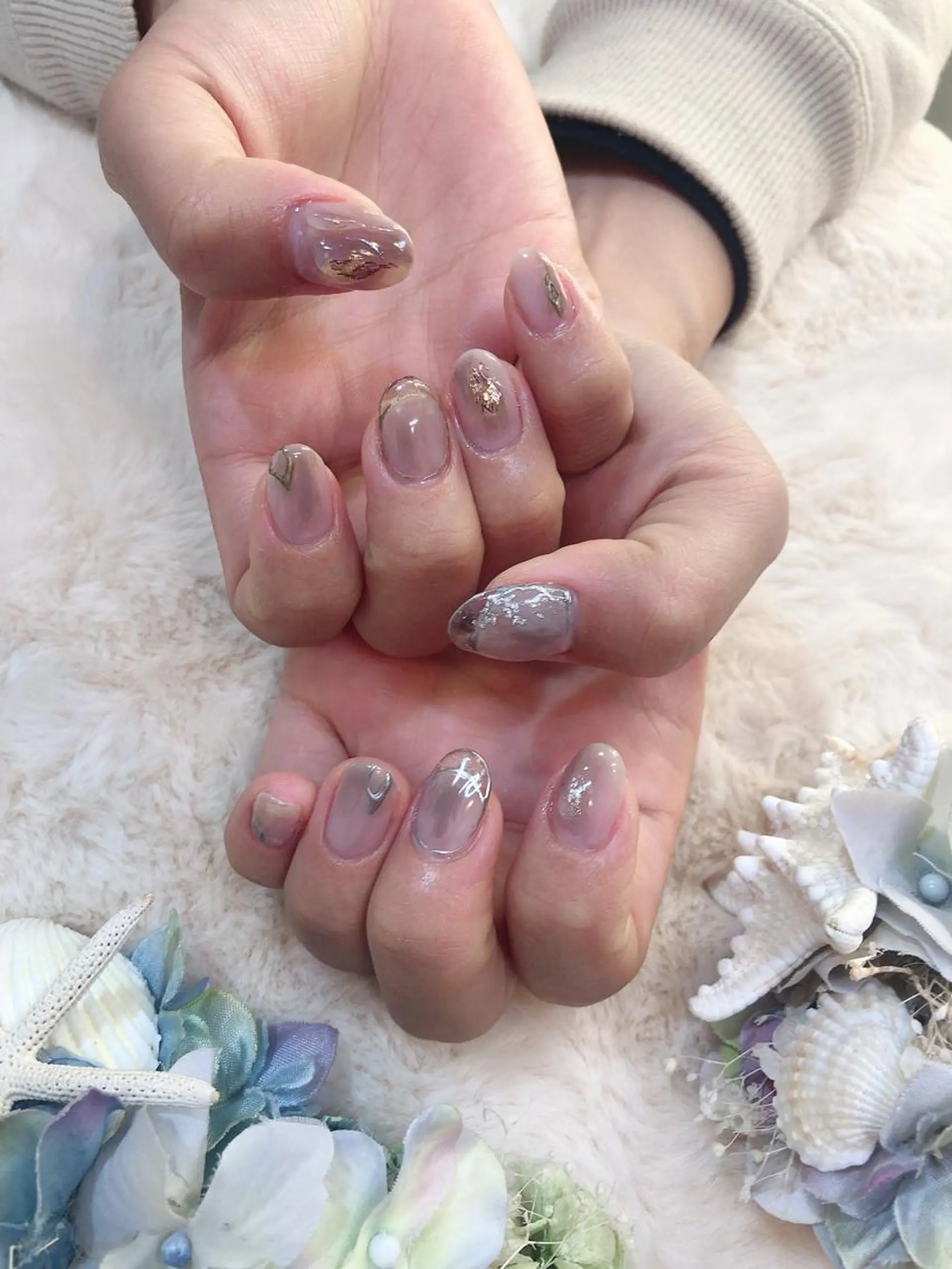 ネイル クリアネイル フレンチネイル ニュアンスネイル YAS 青柳 安代のネイルデザイン