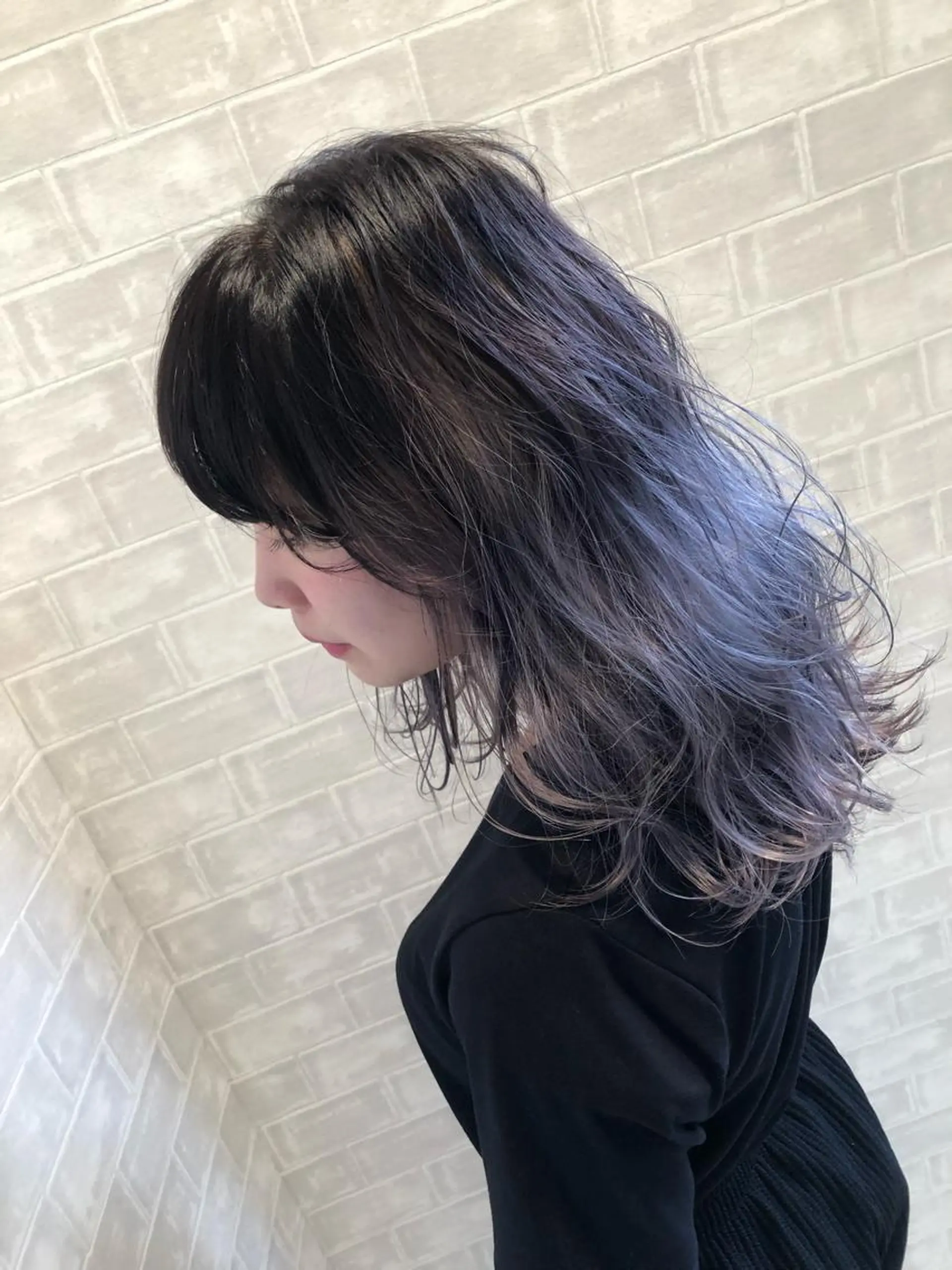セミロング カラー ヘアアレンジ ラベンダーカラー カット ヘアカラー トリートメント 飯田 祥哉のヘアスタイル