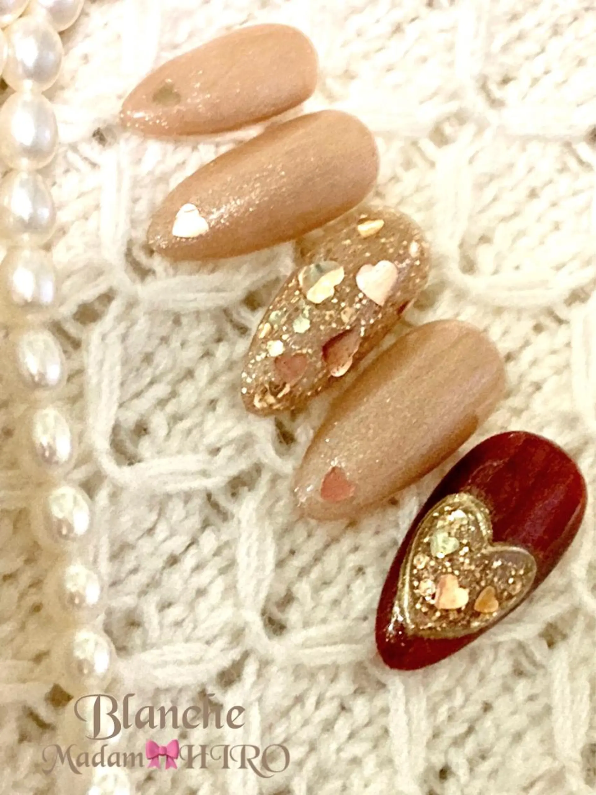 ネイル マグネットネイル バレンタイン ハンドネイル Lianネイル 寛子Lianのネイルデザイン