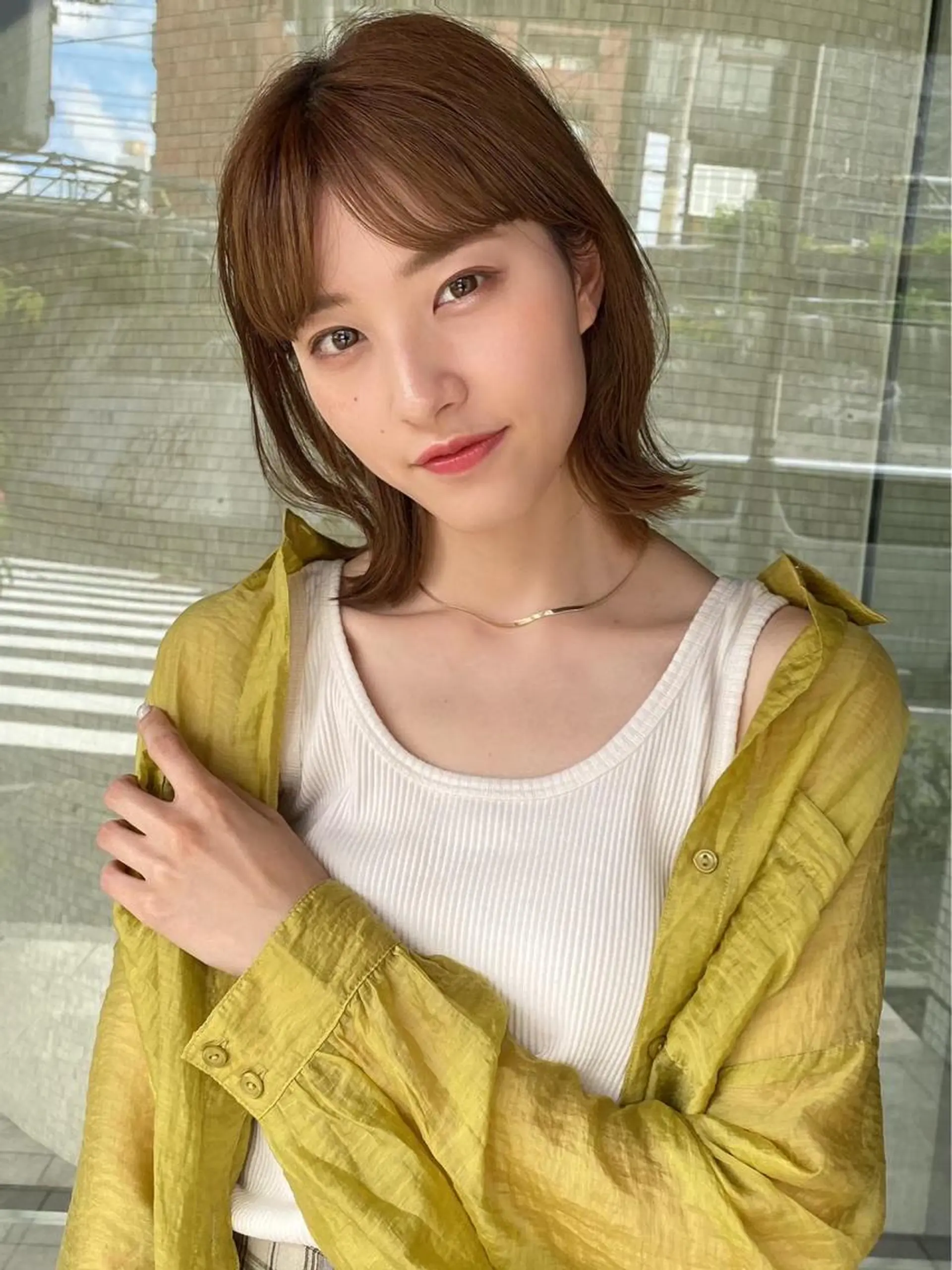 セミロング カラー 似合わせ/小顔/ 韓国✨KAITOのヘアスタイル