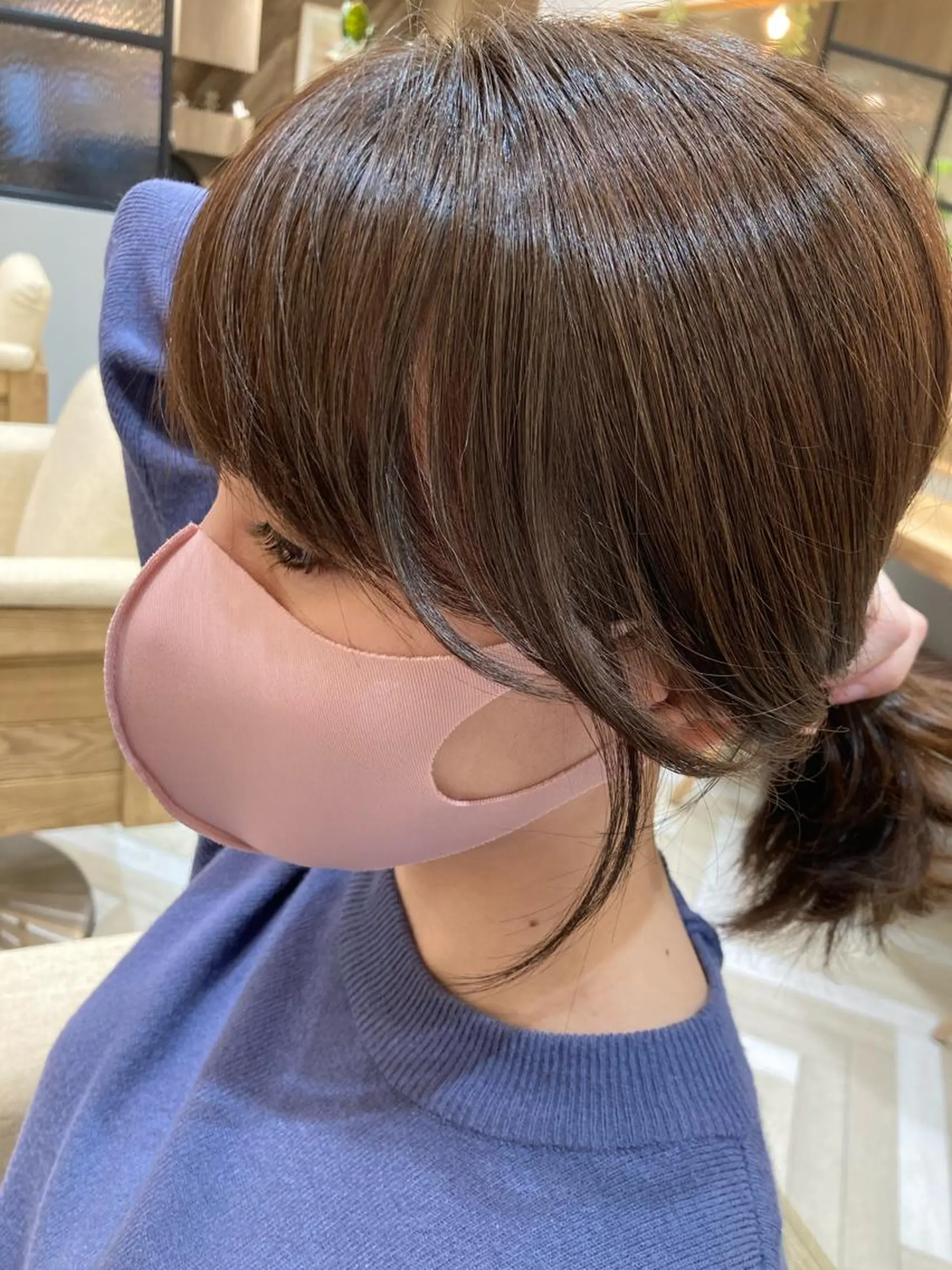 ミディアム 顔まわりレイヤー ヨシンモリ 韓国風ヘア レイヤーカット おくれ毛 Loom .by Sea  ルームバイシー所属・レイヤー/前髪/ 韓国/CHIHIROのヘアスタイル