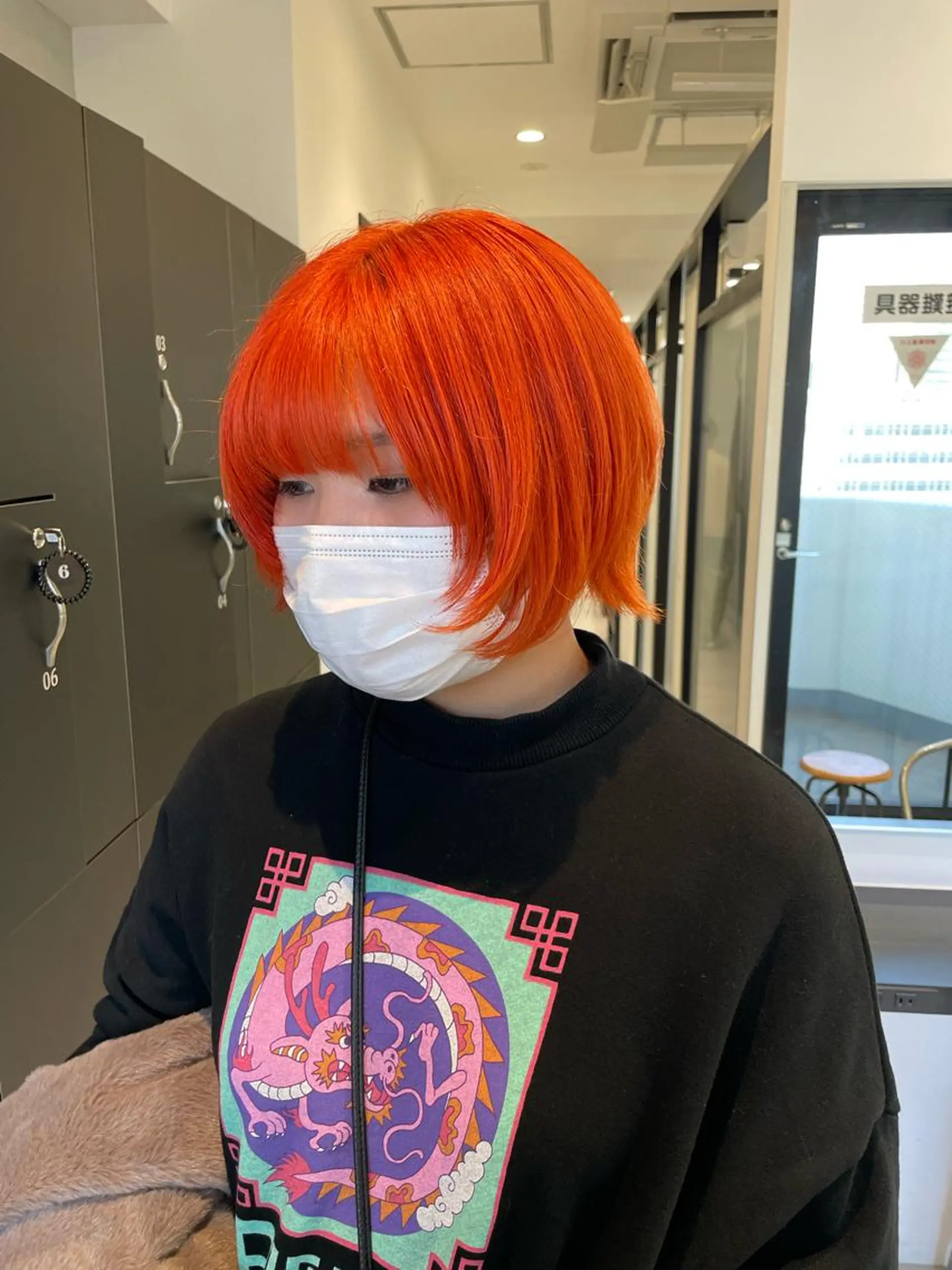 ショート カラー ショートボブ オレンジ ボブ ショートヘア カット ヘアカラー トリートメント ヘアセット メンズ特化 パーマ/オザワのヘアスタイル