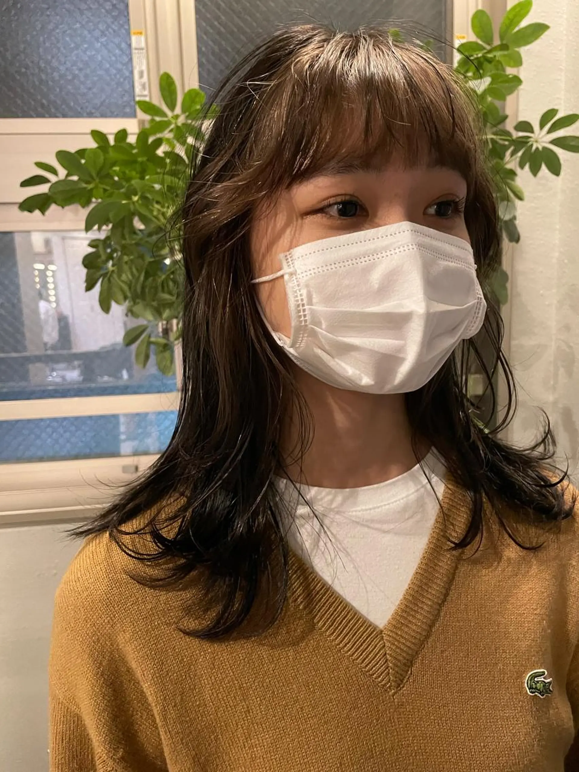 ミディアム カラー ミストバング ベージュカラー  フェイスフレーミング レイヤー/ブリーチ ♥️【木坂 桃歌】のヘアスタイル