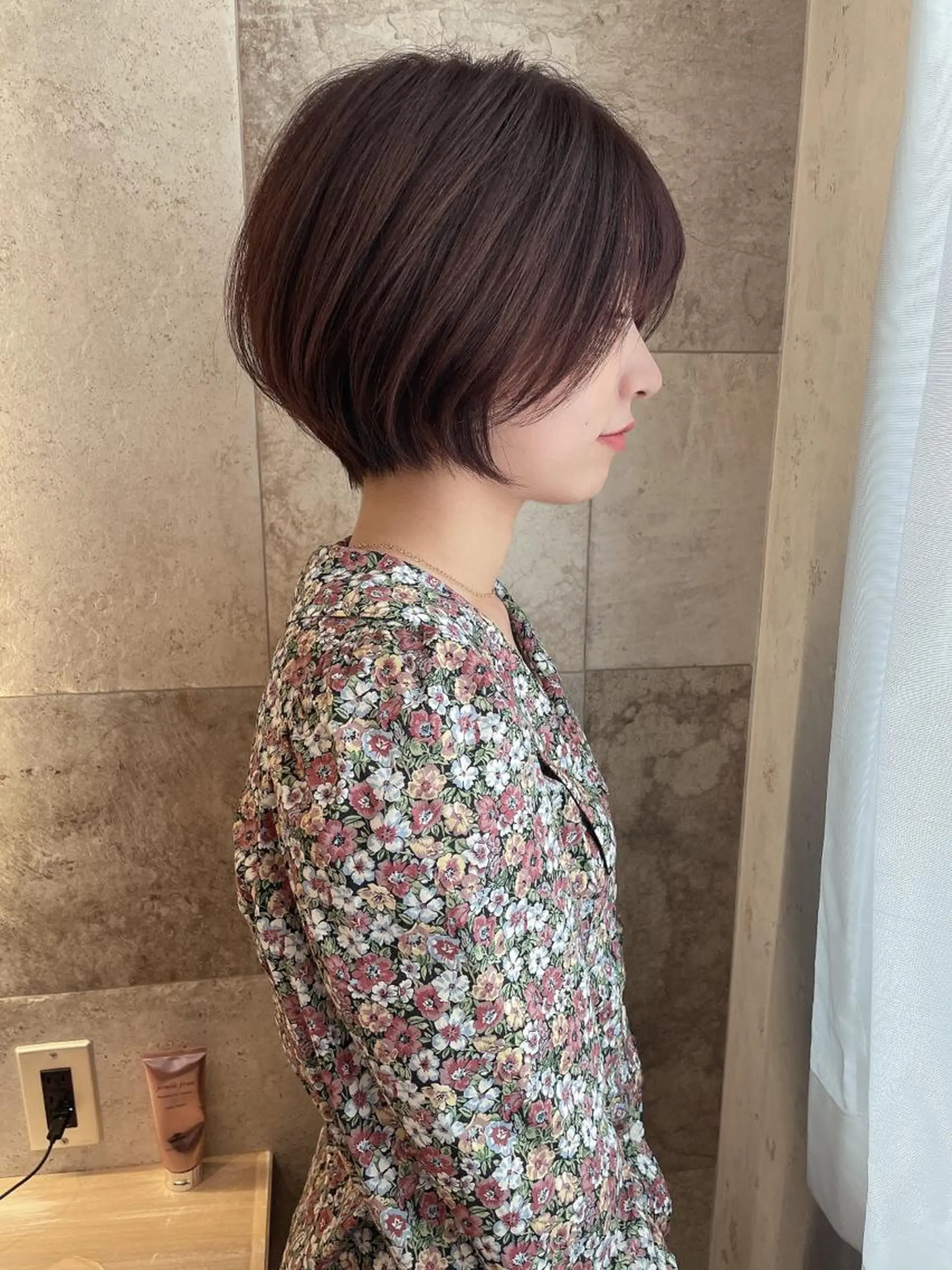 ショート カラー ショートボブ ボブ ショートヘア 木屋元一/透明感 /レイヤー/縮毛矯正のヘアスタイル