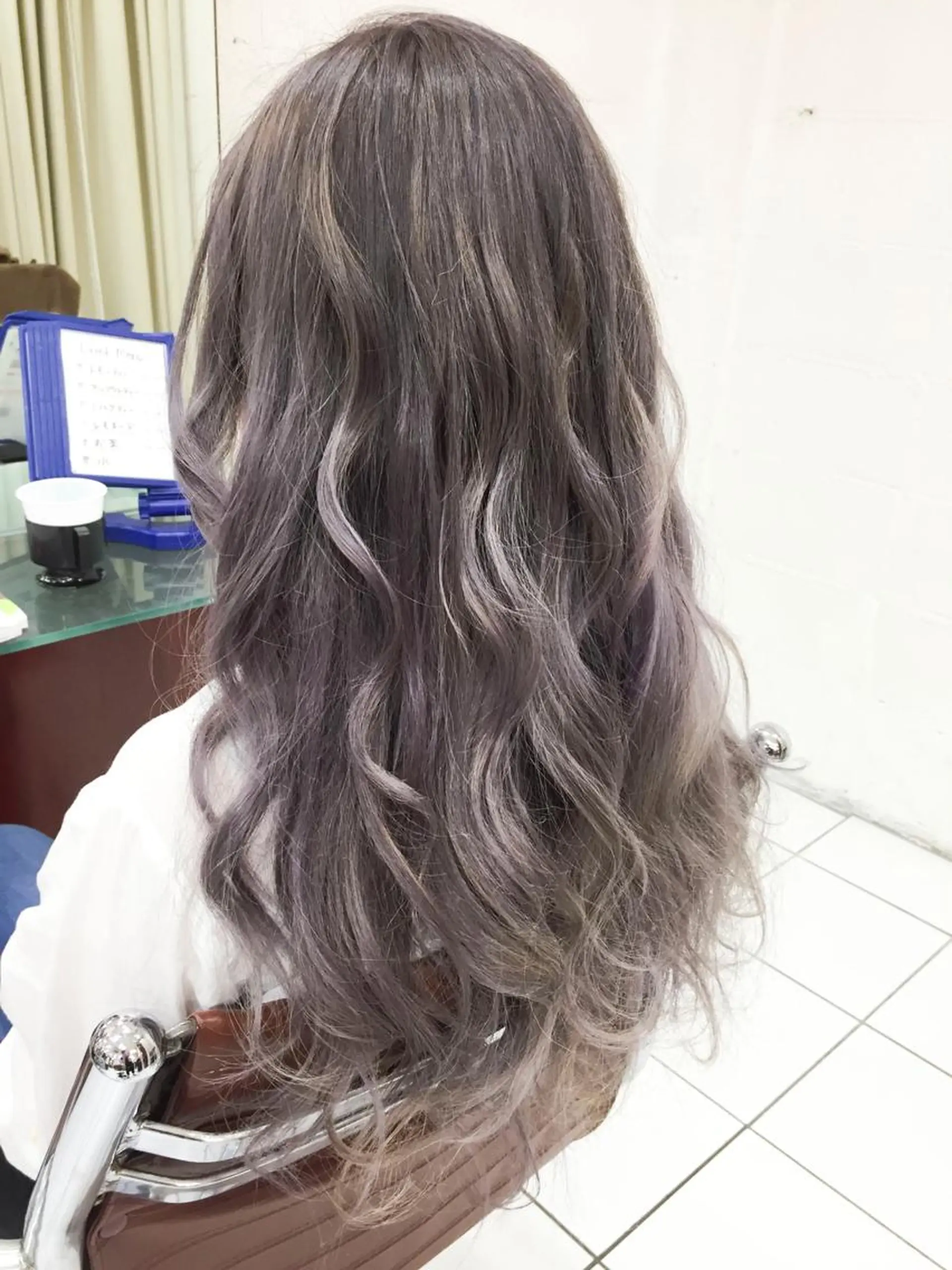 ロング カラー パーマ ヘアアレンジ モテ髪透明感❤️ デイズヘアカラーのヘアスタイル