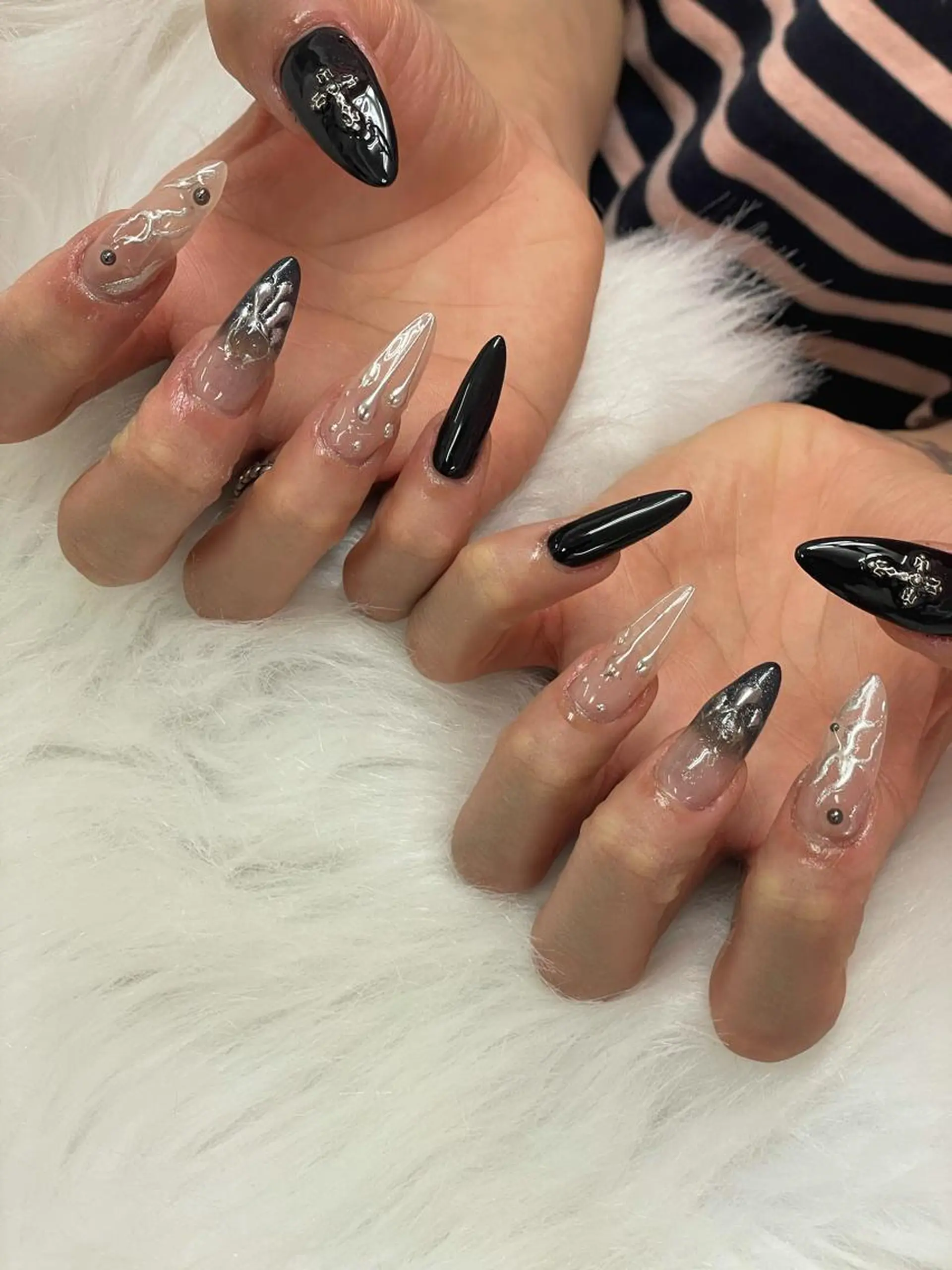 ネイル アートネイル 長さ出し フレンチネイル ジェルネイル 韓国ネイル Anh 高田馬場のネイルデザイン