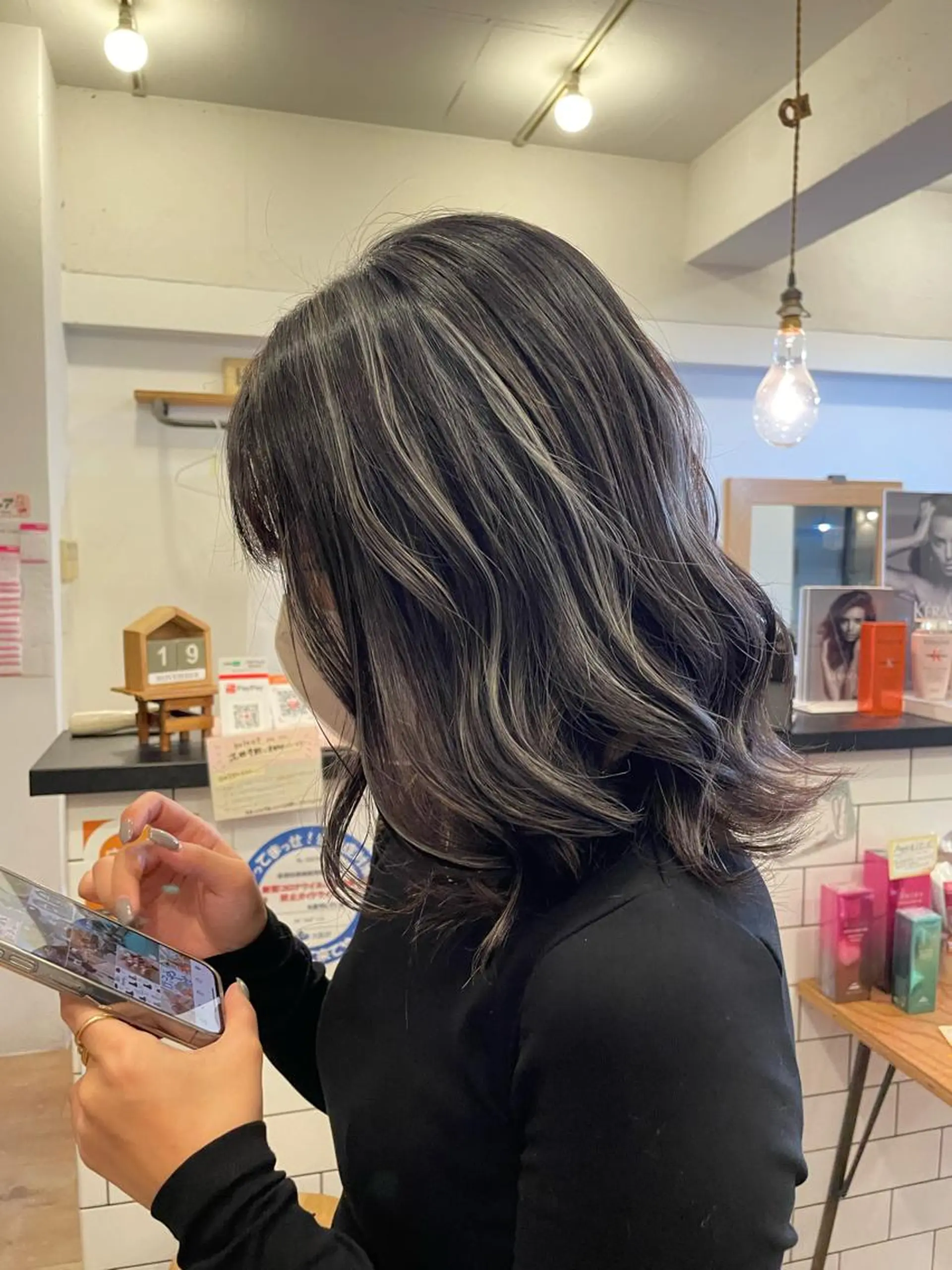 ミディアム カラー ヘアアレンジ ブリーチ ハイライトカラー 外国人風カラー ハイライト 🎗秋山勇/ GEAR.代表のヘアスタイル